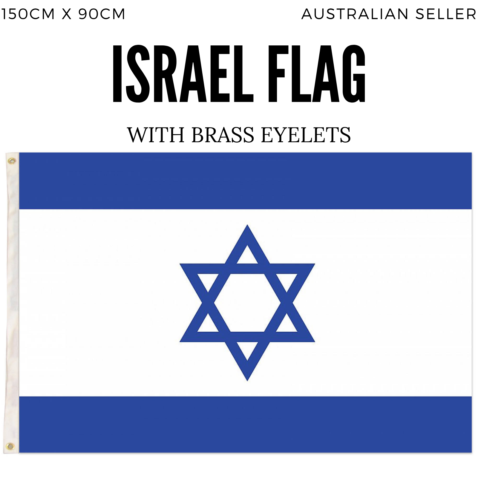 2x Israel Israeli Country Flags Heavy Duty Star Of David Jewish - 150cm x 90cm view 3