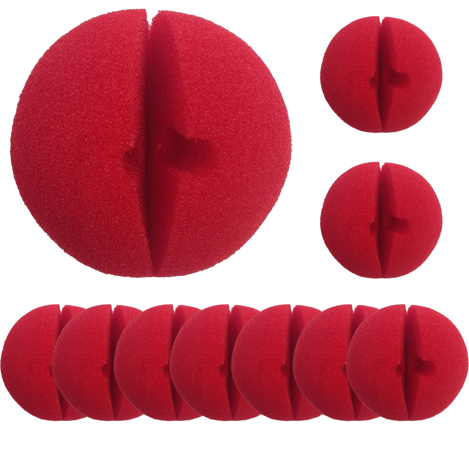 10x Soft CLOWN NOSES Costume Circus Halloween Spongy Fancy Fun Silly in Red view 8
