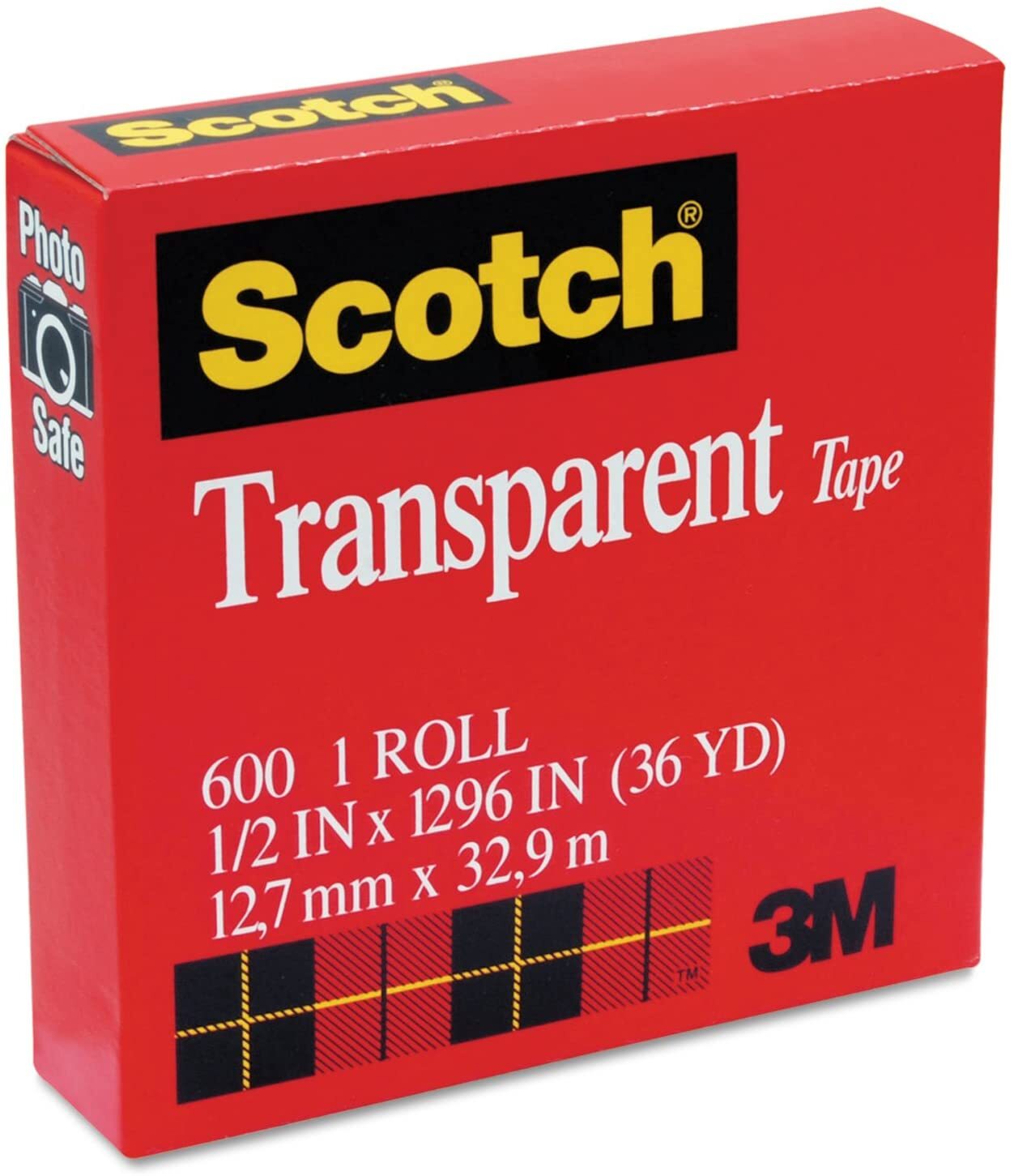 Scotch 3M Transparent Tape 12.7mm x 32.9m - MADE IN USA view 2
