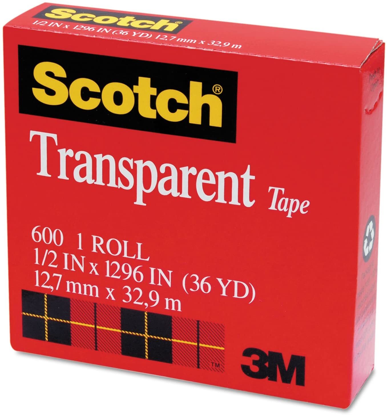 Scotch 3M Transparent Tape 12.7mm x 32.9m - MADE IN USA view 3