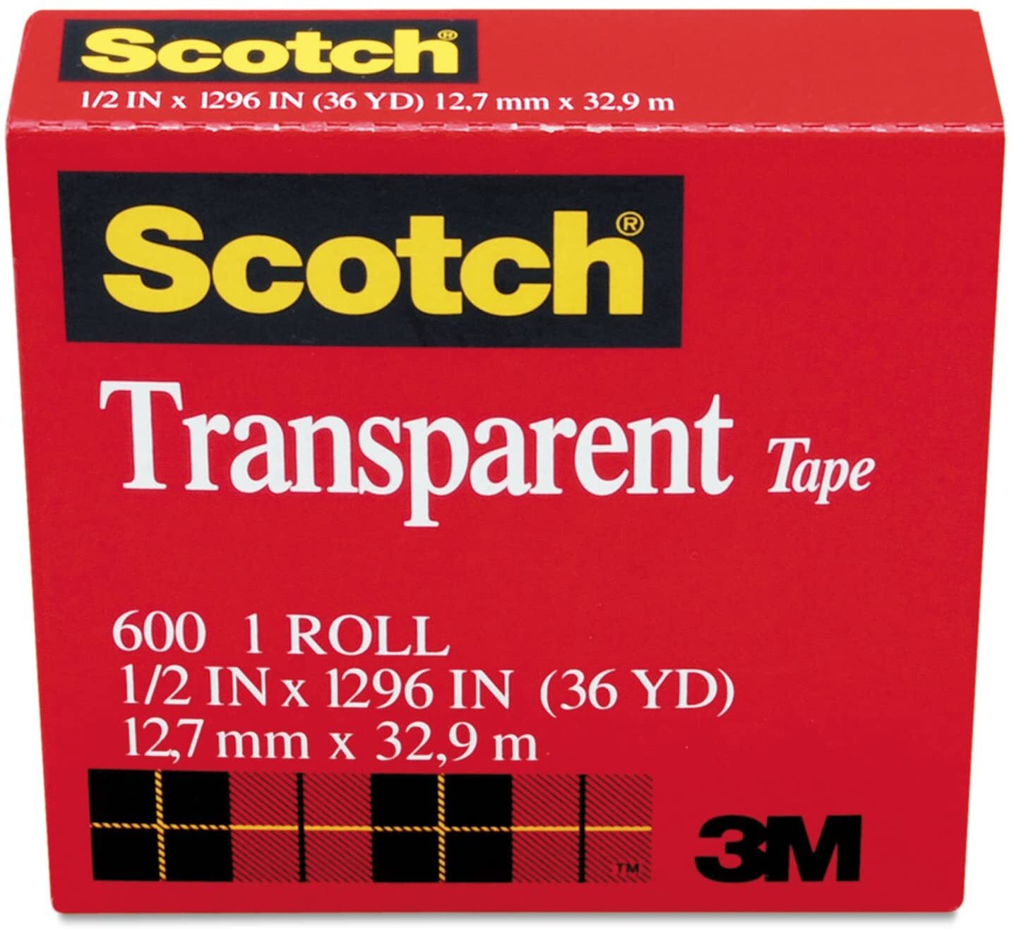 Scotch 3M Transparent Tape 12.7mm x 32.9m - MADE IN USA view 4