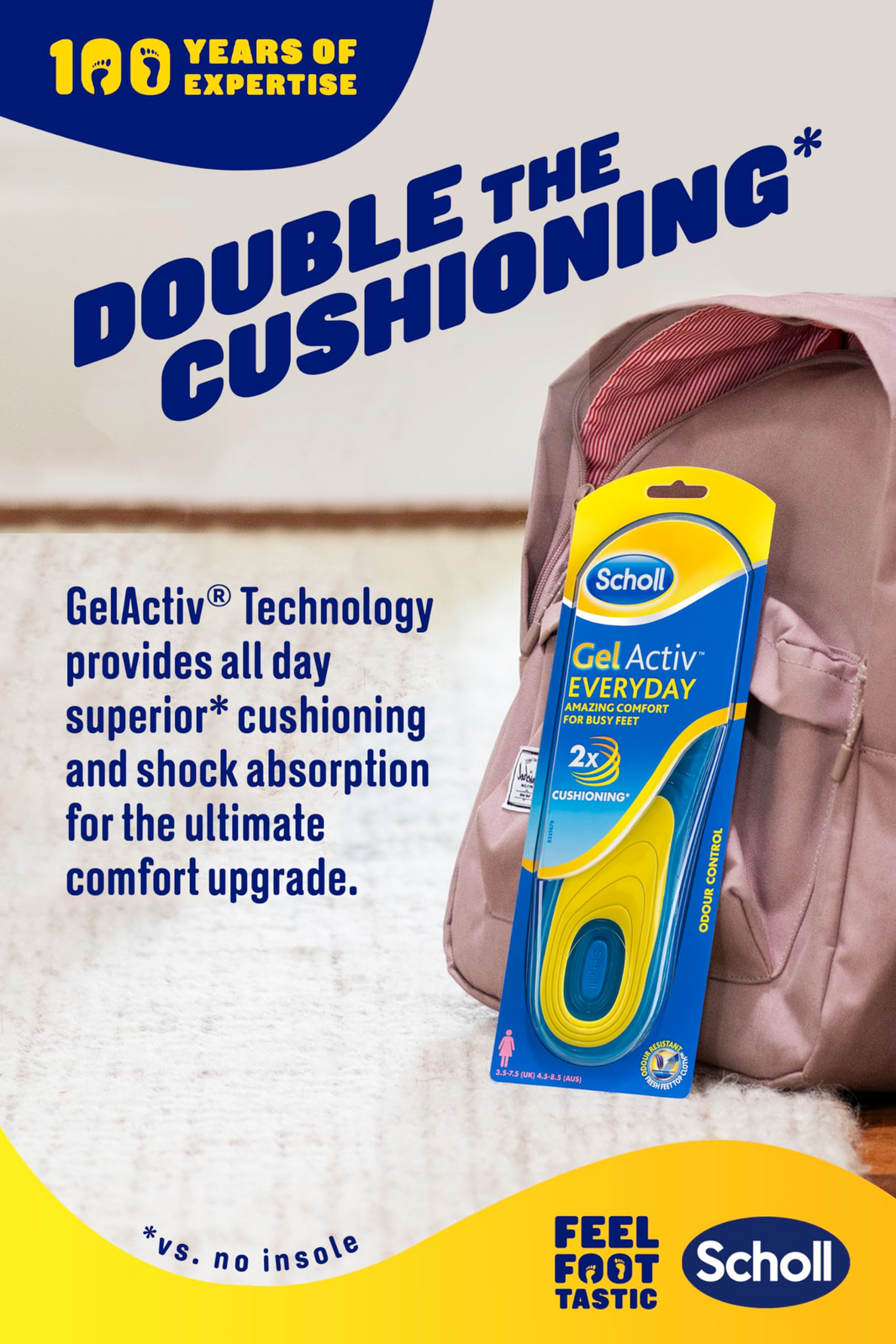 Scholl Gel Activ Insoles Everyday Women with Odour Control - One Size view 5