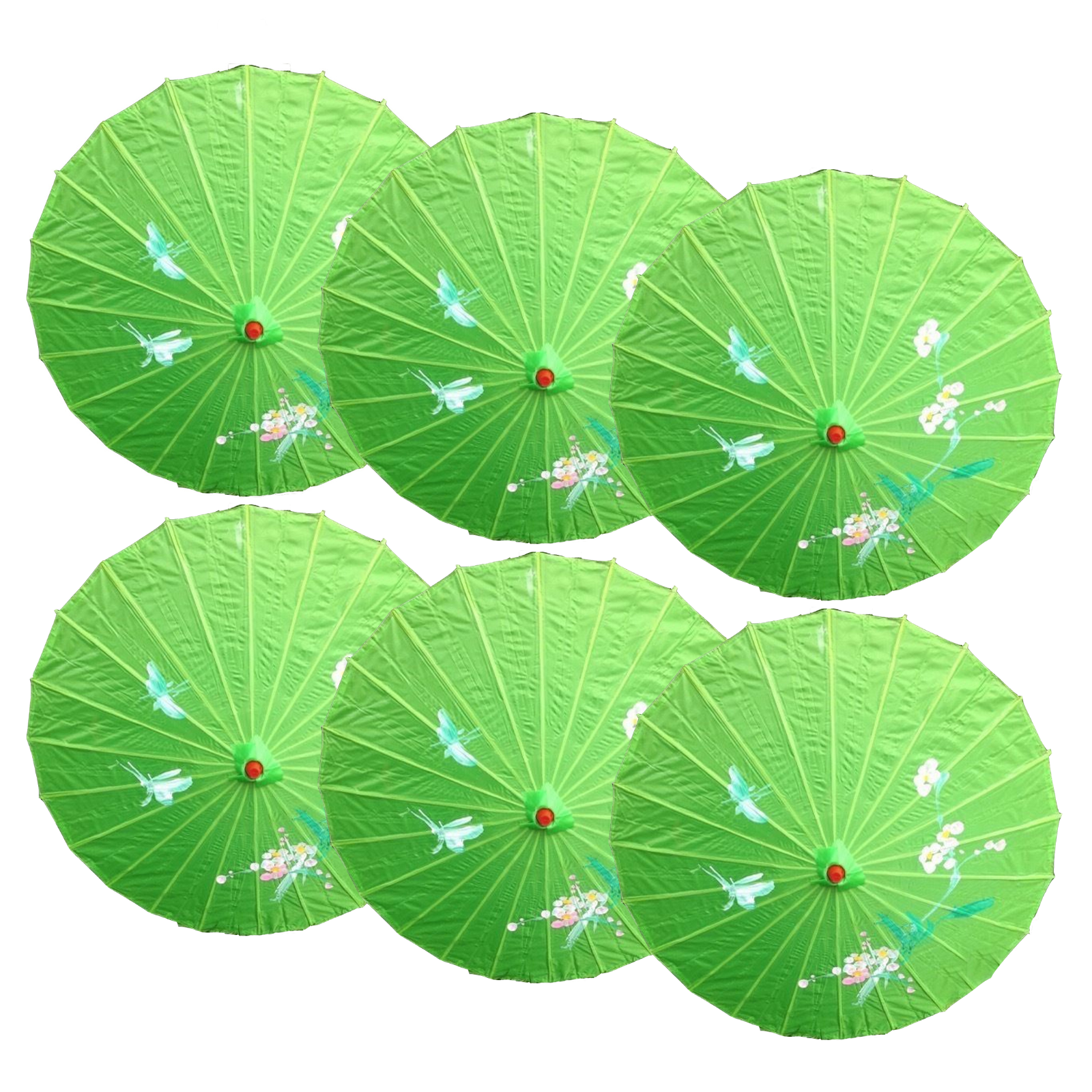 6x PARASOL UMBRELLA Chinese Japanese Bamboo Flower Pattern 80cm Large BULK view 2