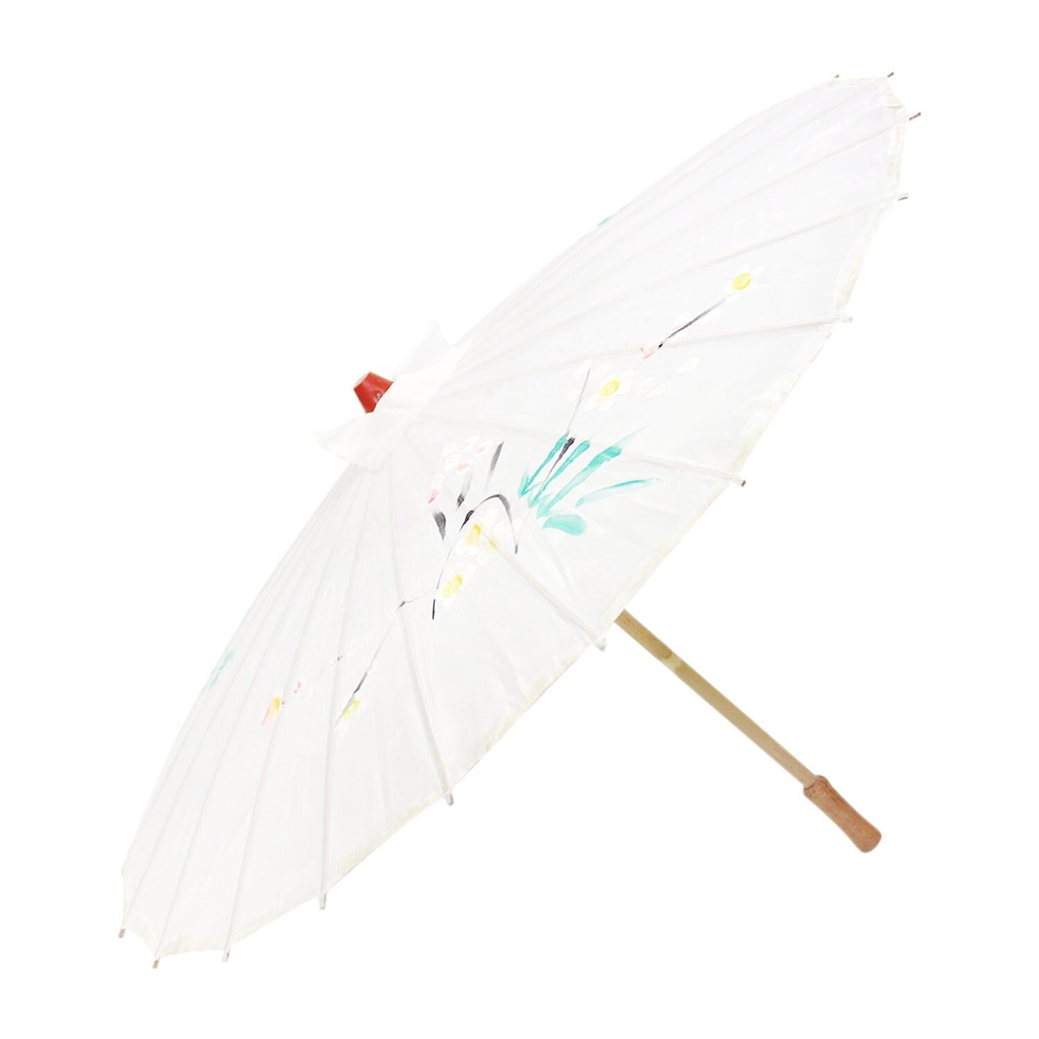 6x PARASOL UMBRELLA Chinese Japanese Bamboo Flower Pattern 80cm Large BULK - White view 3