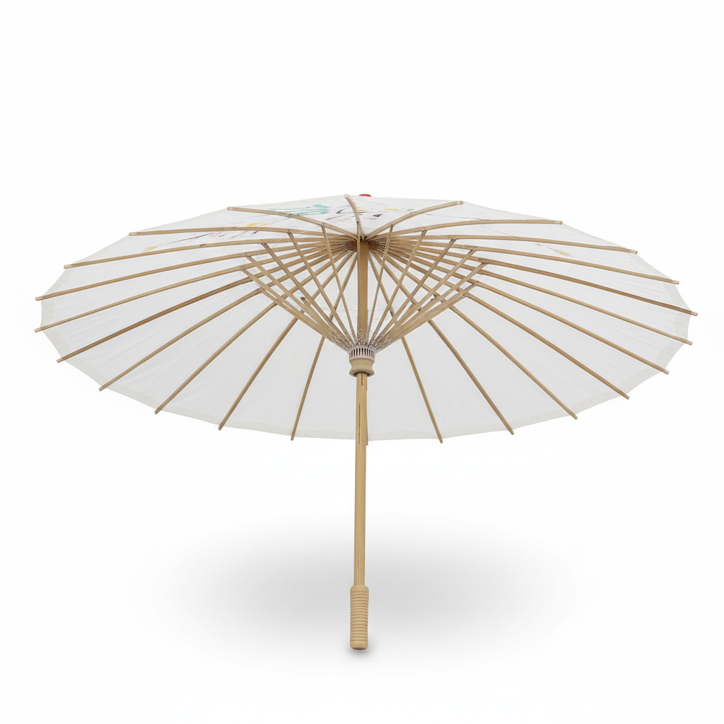 6x PARASOL UMBRELLA Chinese Japanese Bamboo Flower Pattern 80cm Large BULK - White view 5