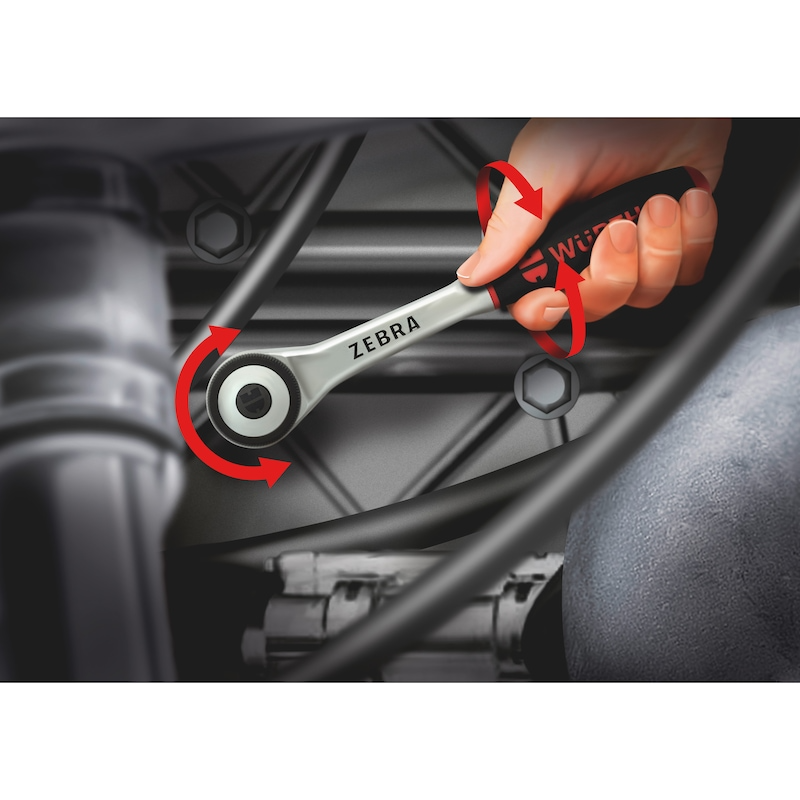 Würth Zebra Reversible Ratchet 1/2 Inch with 360° Rotating Twist Handle view 7