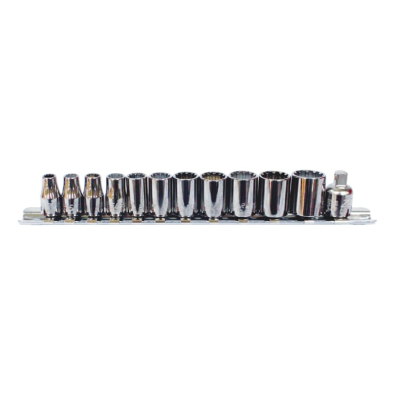 Wurth 1/4" 12pc Multi-Socket Wrench Set Chrome Metric/Imperial TX Bi-Hex Square view 2