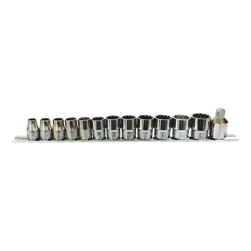 Wurth 3/8" 13pc Multi-Profile Socket Set Chrome Metric Imperial TX Bi-Hex Square view 2