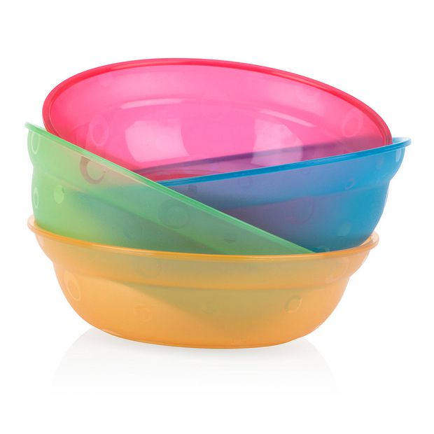 Nuby Value Feeding Bowls Multicolor (Pack of 4) - 6 Months + view 2
