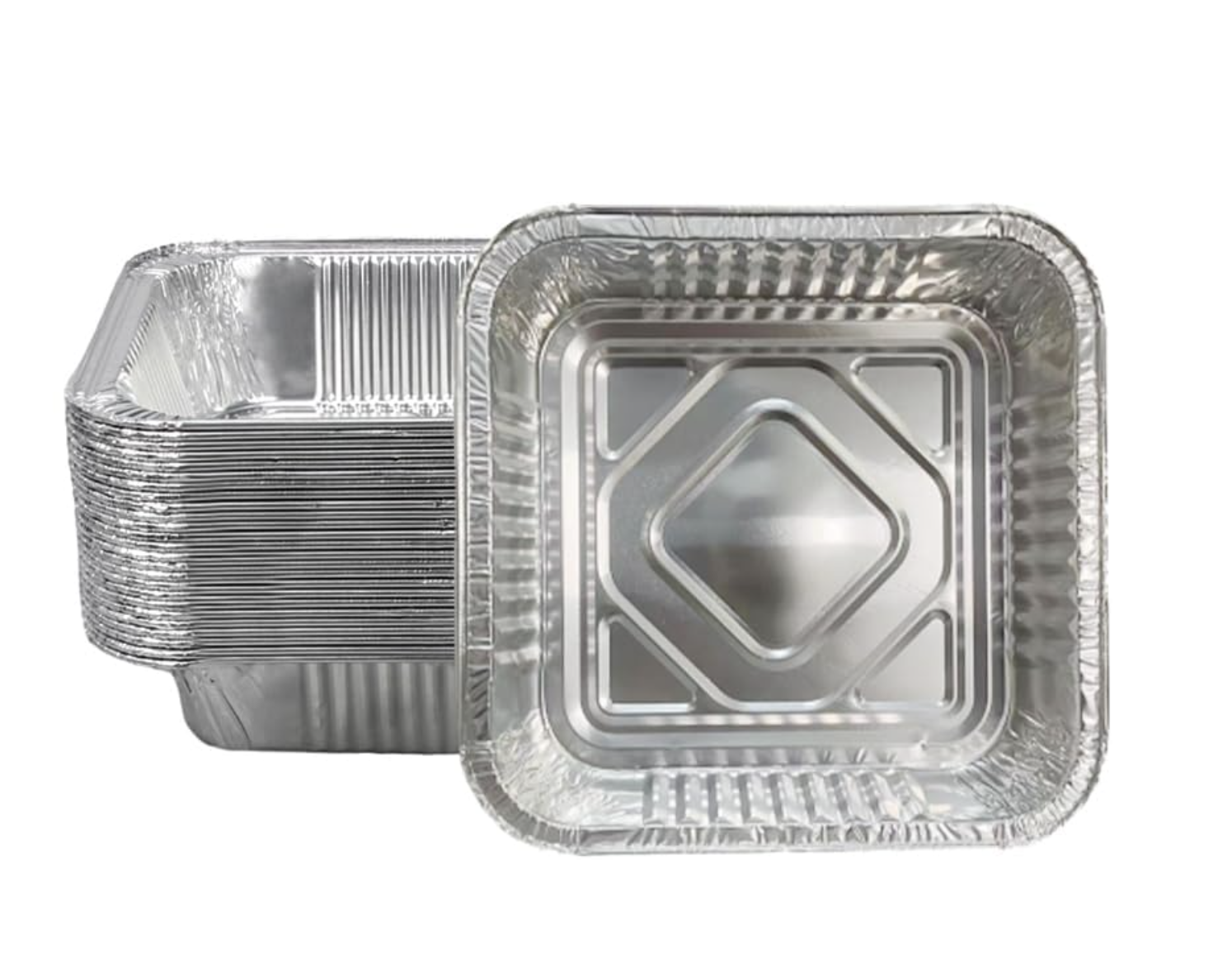 48x Deep Foil Aluminium Disposable Food Container Trays Pans Baking Roast Bulk view 2