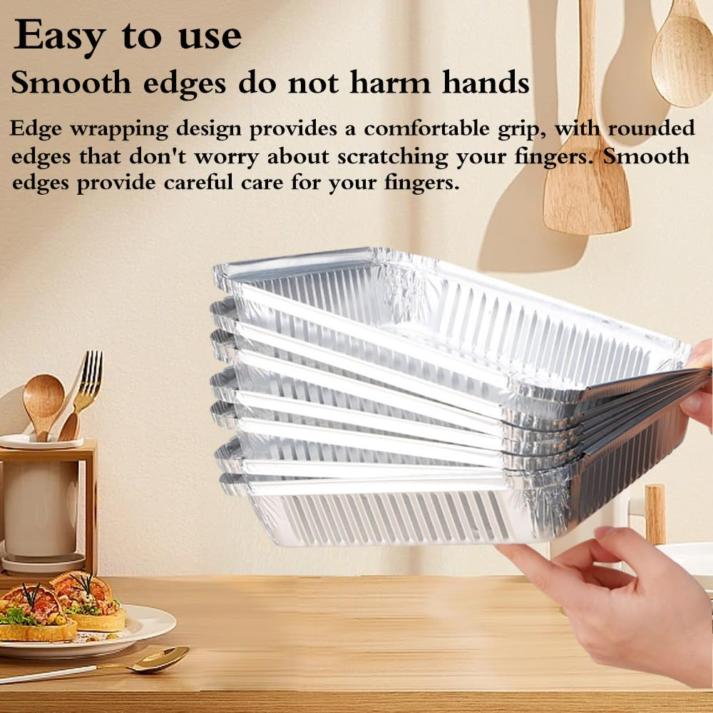 48x Deep Foil Aluminium Disposable Food Container Trays Pans Baking Roast Bulk view 3