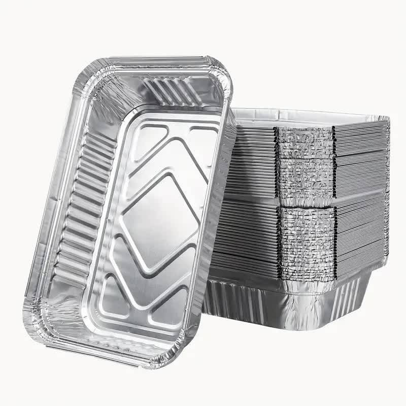 48x Aluminium Disposable Foil Food Container Trays Pans Baking Roast Bulk view 3