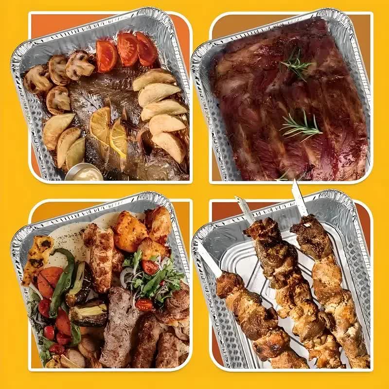 48x Aluminium Disposable Foil Food Container Trays Pans Baking Roast Bulk view 4