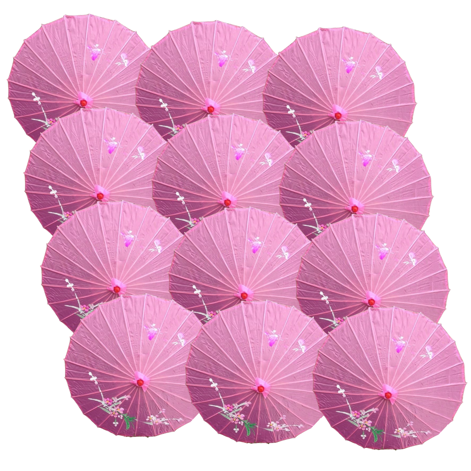 12x PARASOL UMBRELLA Chinese Japanese Bamboo Flower Pattern 80cm Large BULK view 2