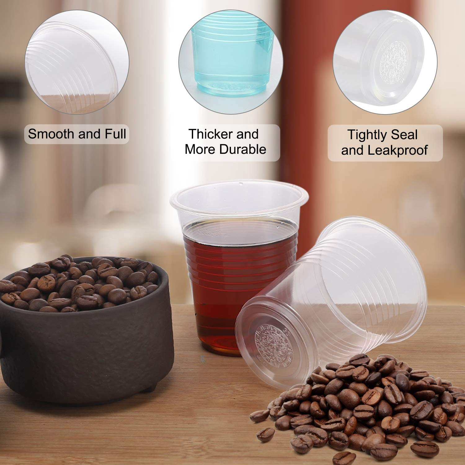 2400x 6oz (180ml) Premium Plastic Clear Cups Extra Strong PET BPA Free view 5