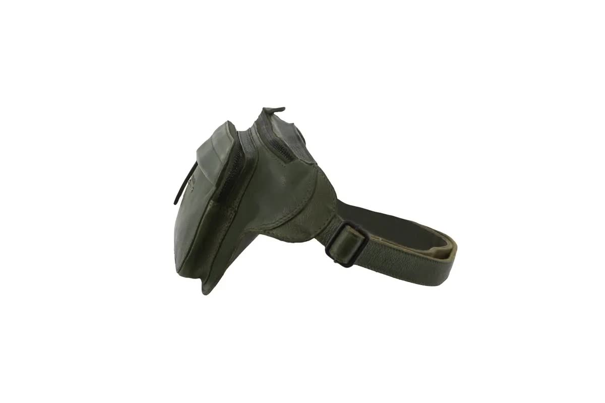 Pierre Cardin Mens Bum Bag Waist Pack Leather Travel Money Phone - Dark Green view 5
