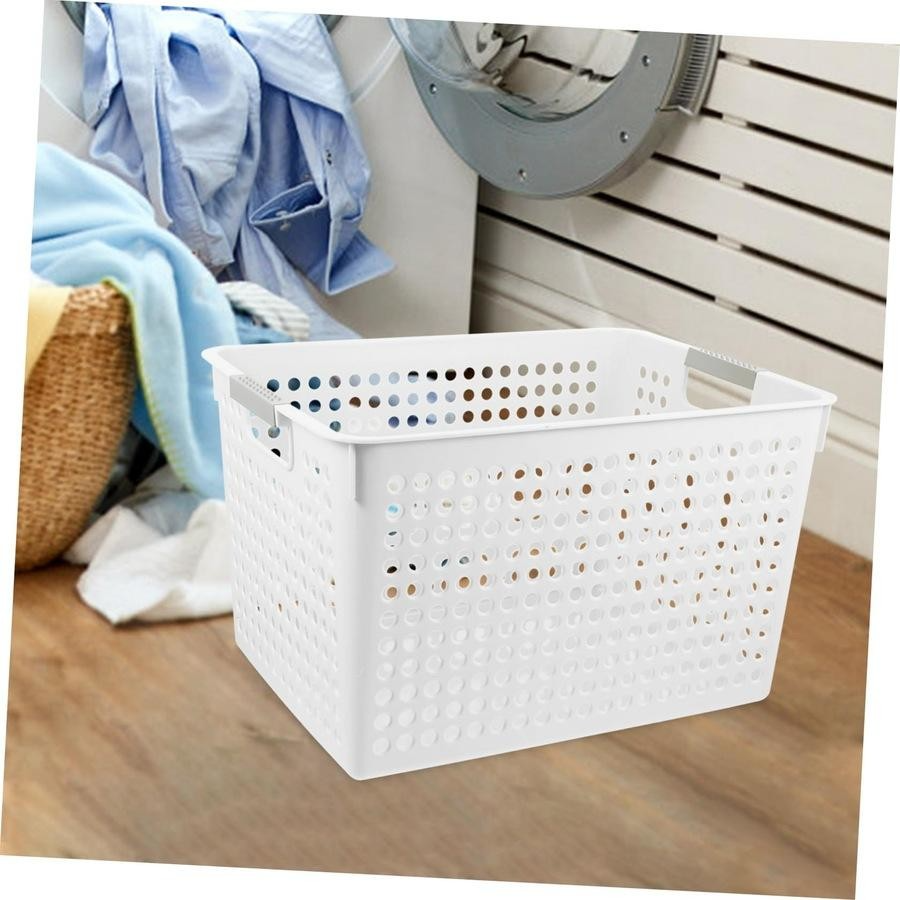 24x Premium Plastic Storage Basket Bulk w/ Grip Handles 31*22*17.8cm view 3