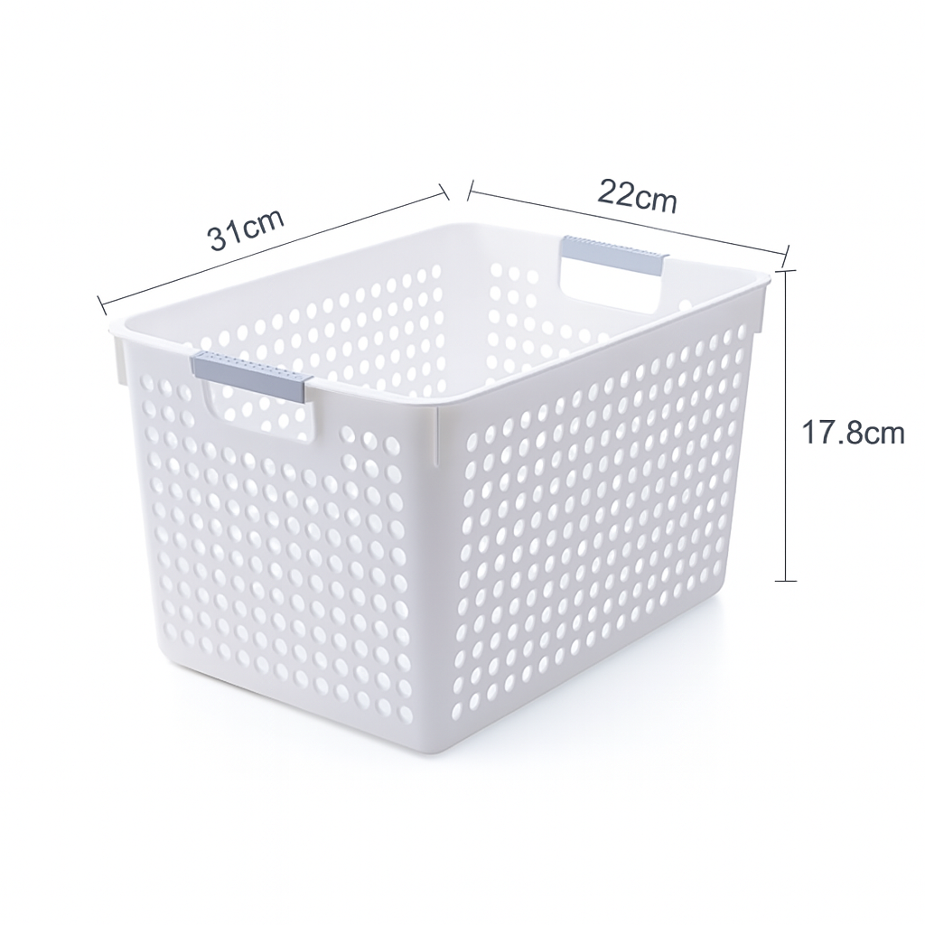 24x Premium Plastic Storage Basket Bulk w/ Grip Handles 31*22*17.8cm view 4