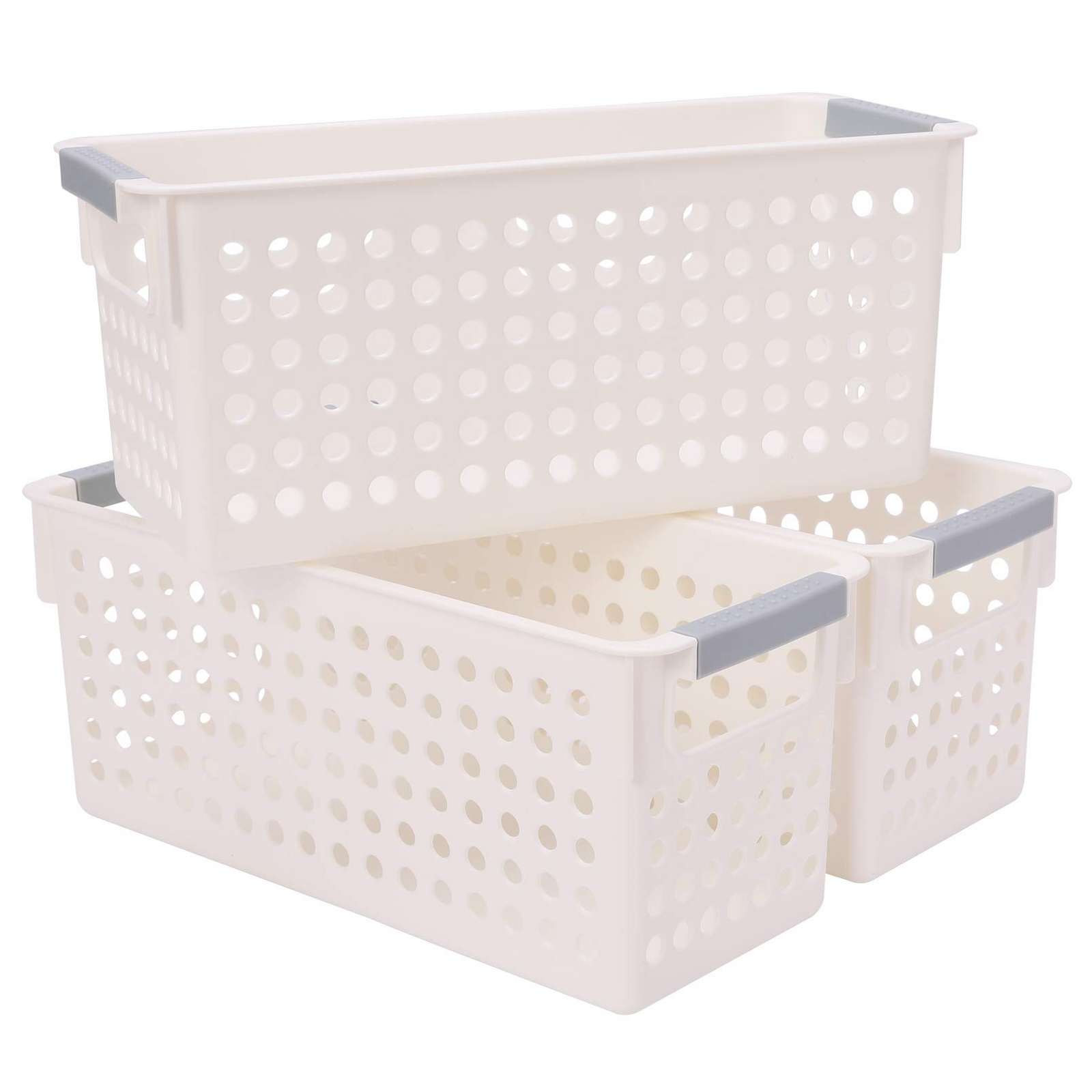 16x Premium Plastic Storage Baskets Bulk w/ Grip Handles 39.5*20.5*19.5cm view 2