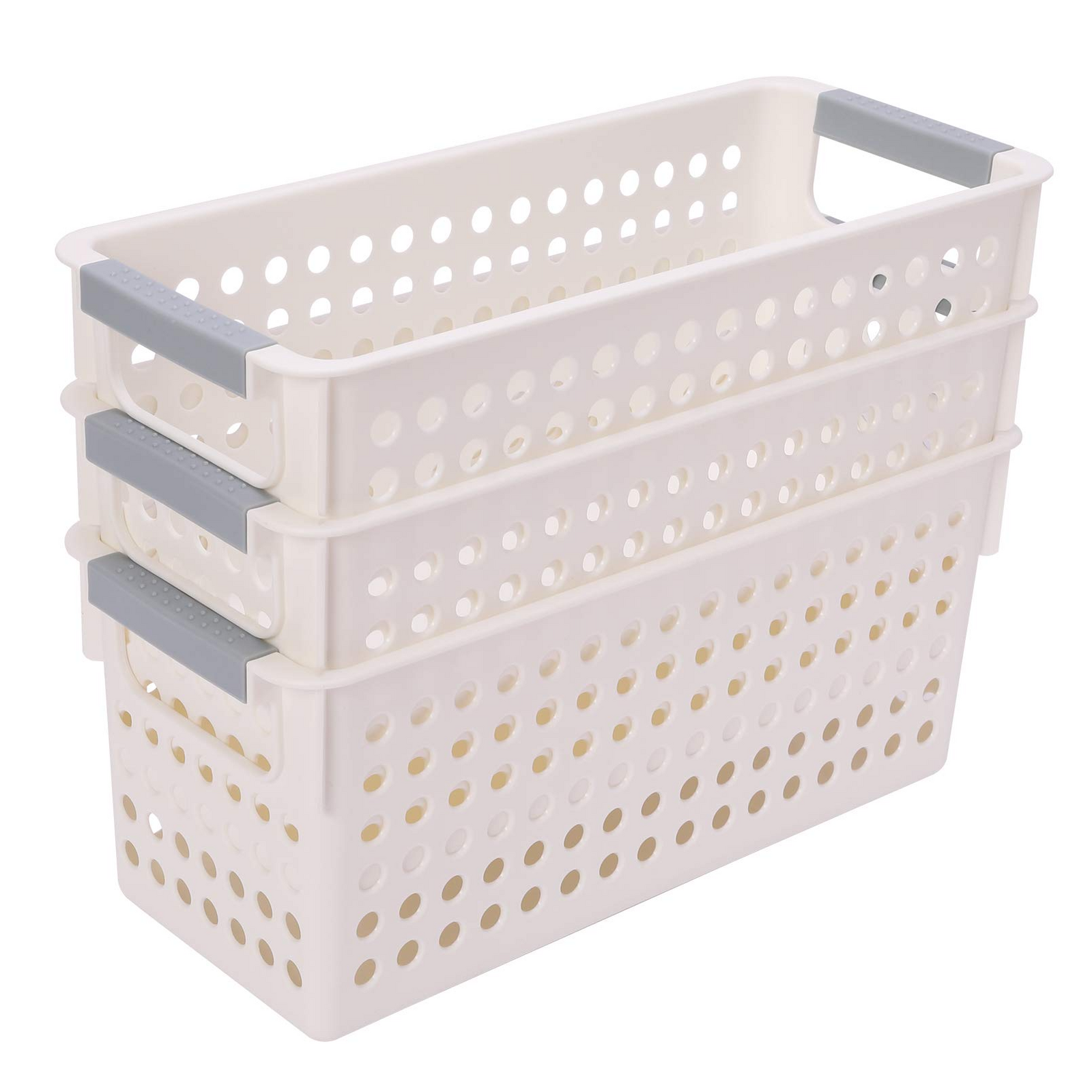 16x Premium Plastic Storage Baskets Bulk w/ Grip Handles 39.5*20.5*19.5cm view 4
