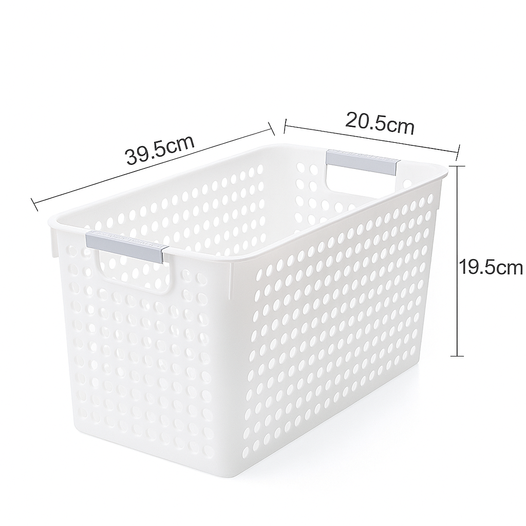 16x Premium Plastic Storage Baskets Bulk w/ Grip Handles 39.5*20.5*19.5cm view 7