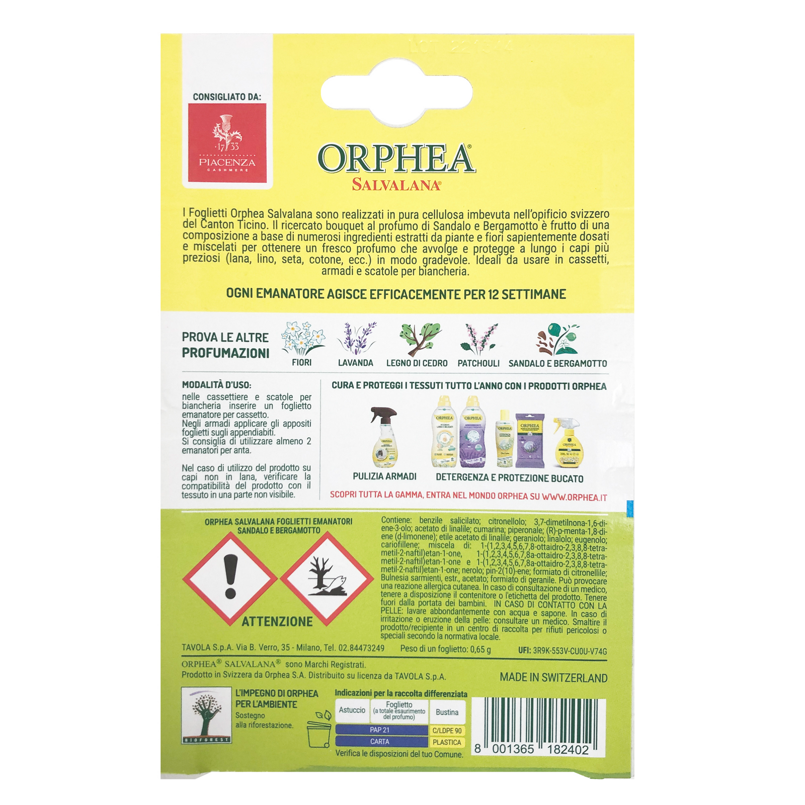 Orphea 12pcs Clothes Protector Sandalwood & Bergamot Scented Strips for view 3