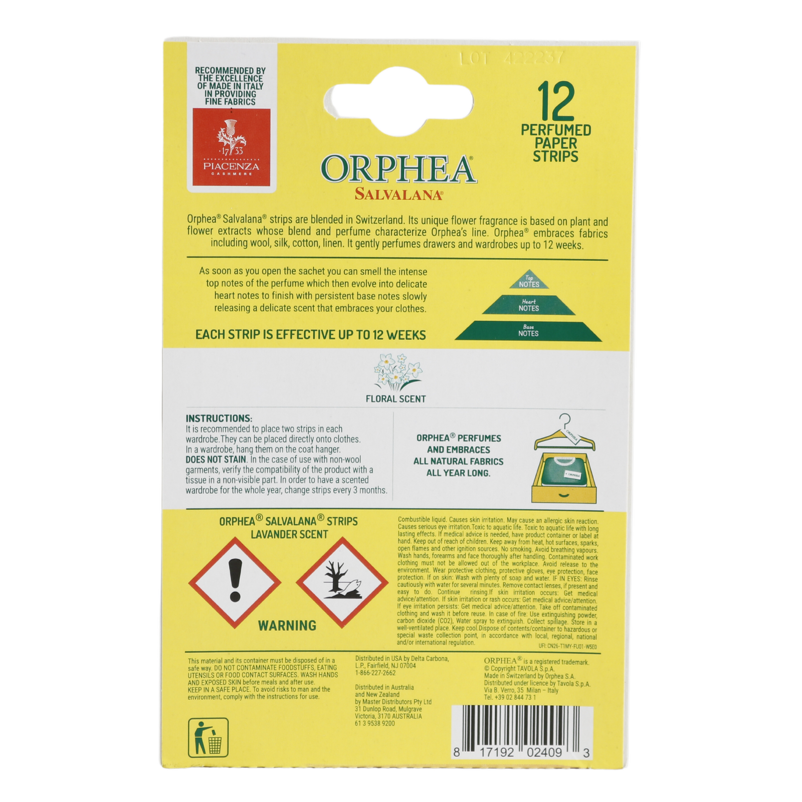 Orphea 12pcs Clothes Protector Natural Flower Floral Scented Strips for view 3