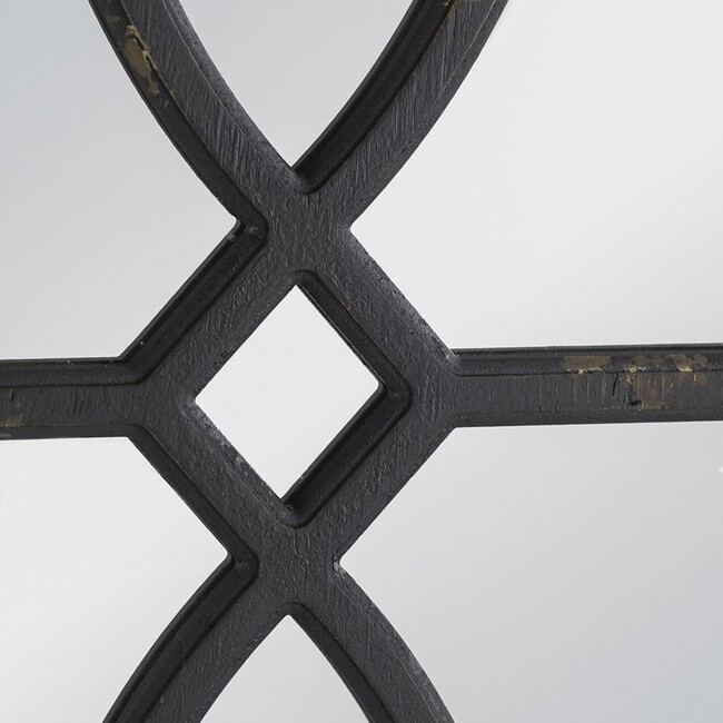 Set 2 Black Carved Wall Mirrors 67cm view 2
