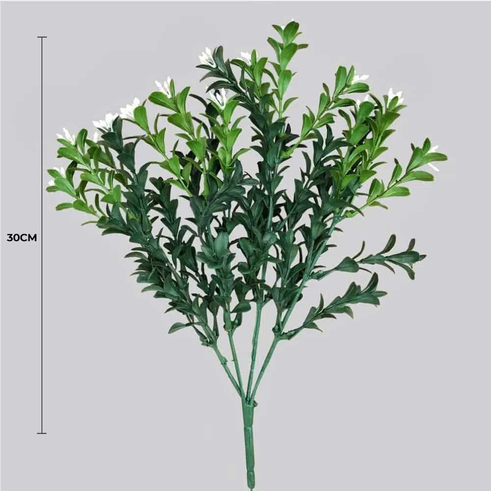 Artificial Flowering Boxwood Stem UV Resistant 30cm view 2