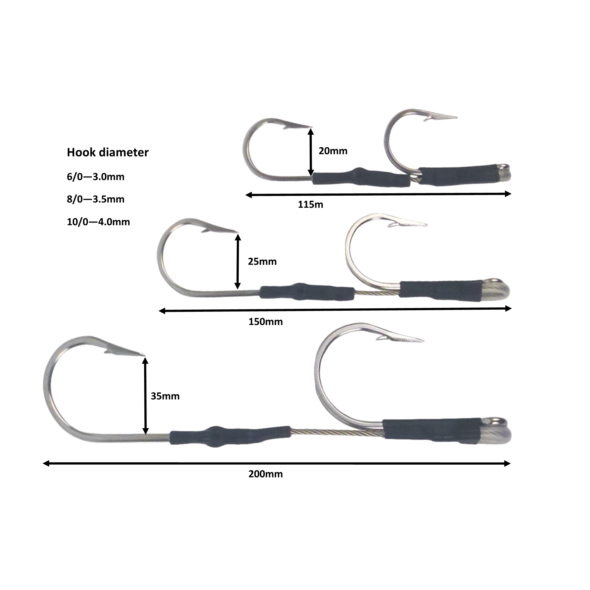 Swimerz Jigging & Trolling Hooks, Inline Double, 6/0, Qty 3 view 2