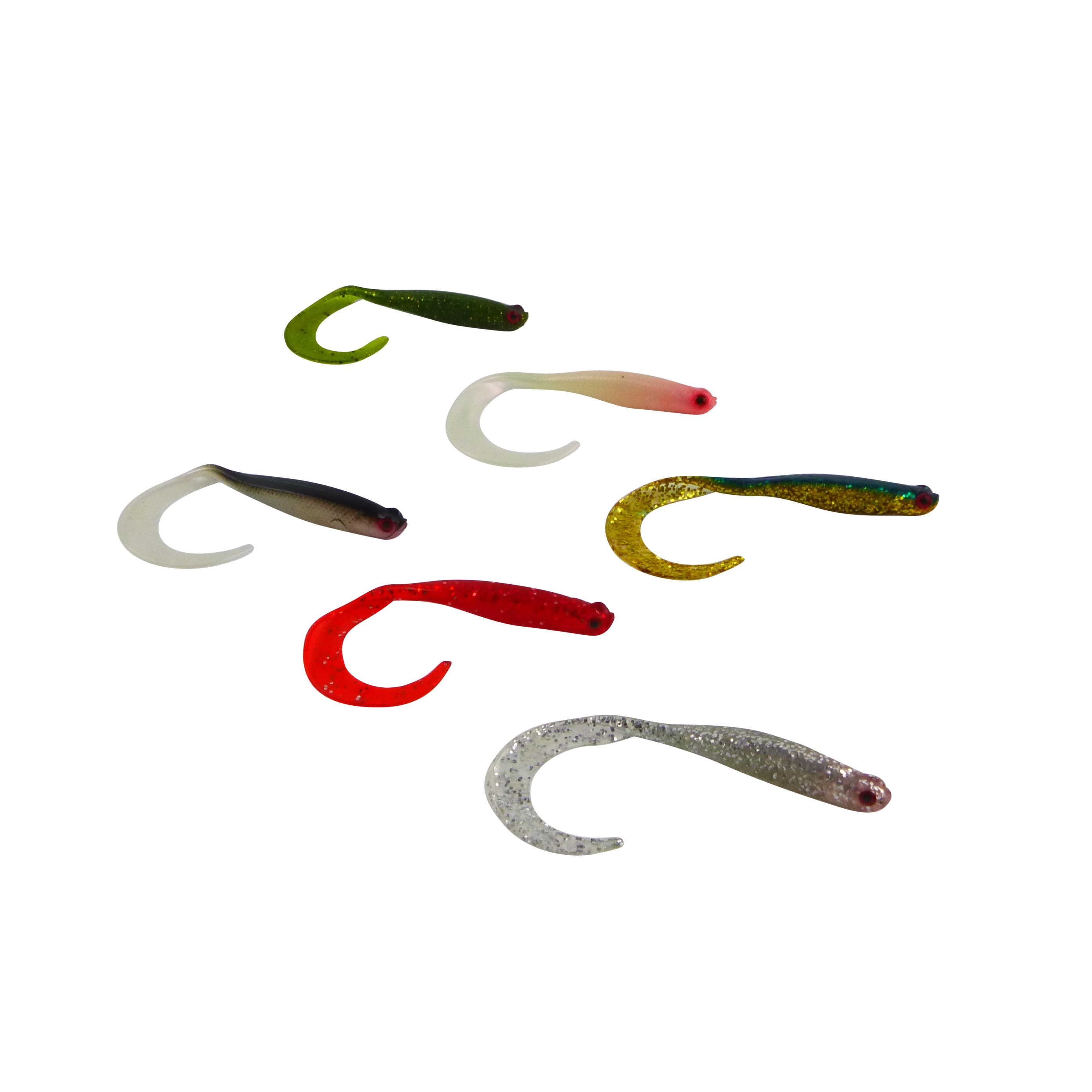 Swimerz 100 mm VTail Soft Plastic Lure, Green Glitter, 5 pack view 2