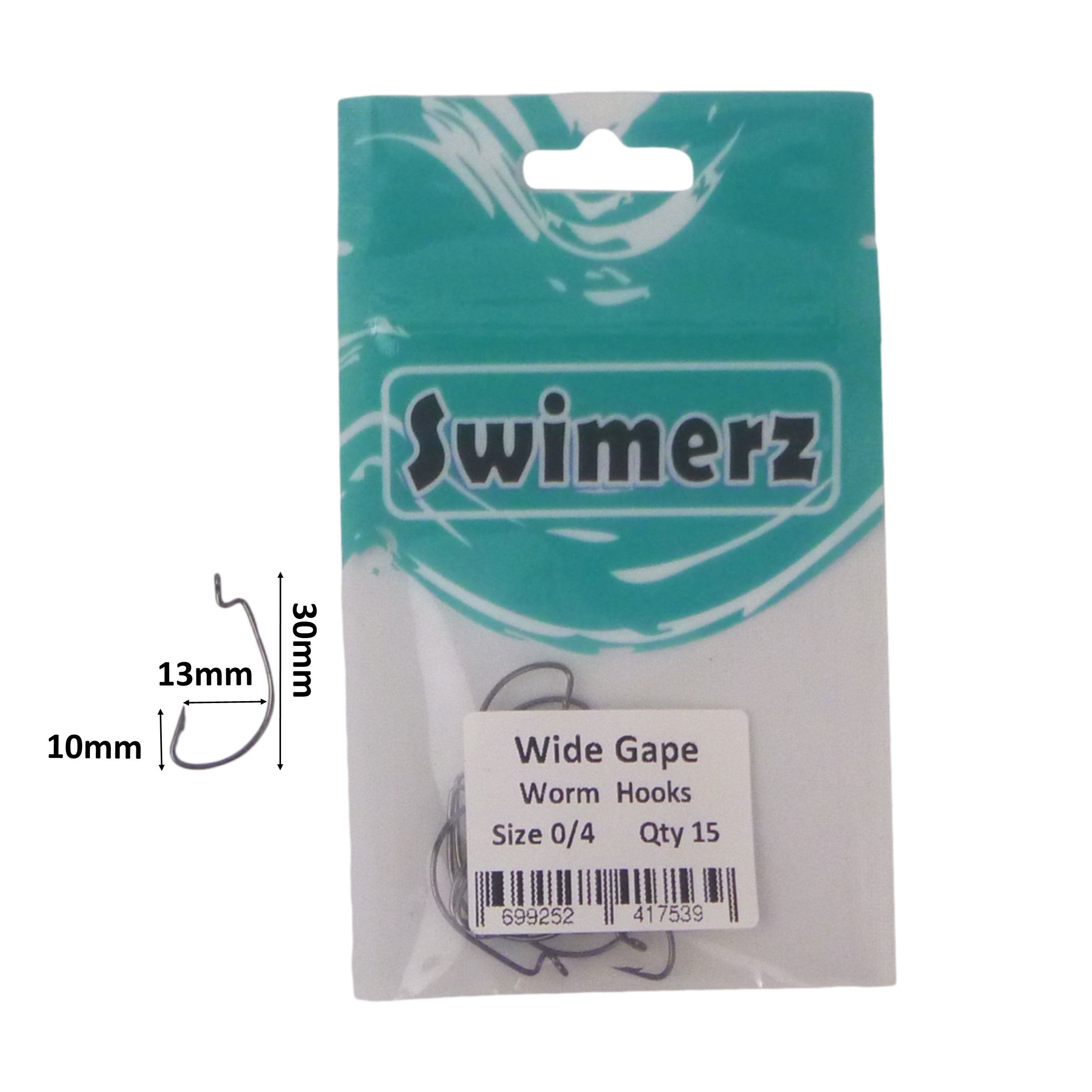 Swimerz 0/4 Wide Gape Worm Hook 15 Pack view 3