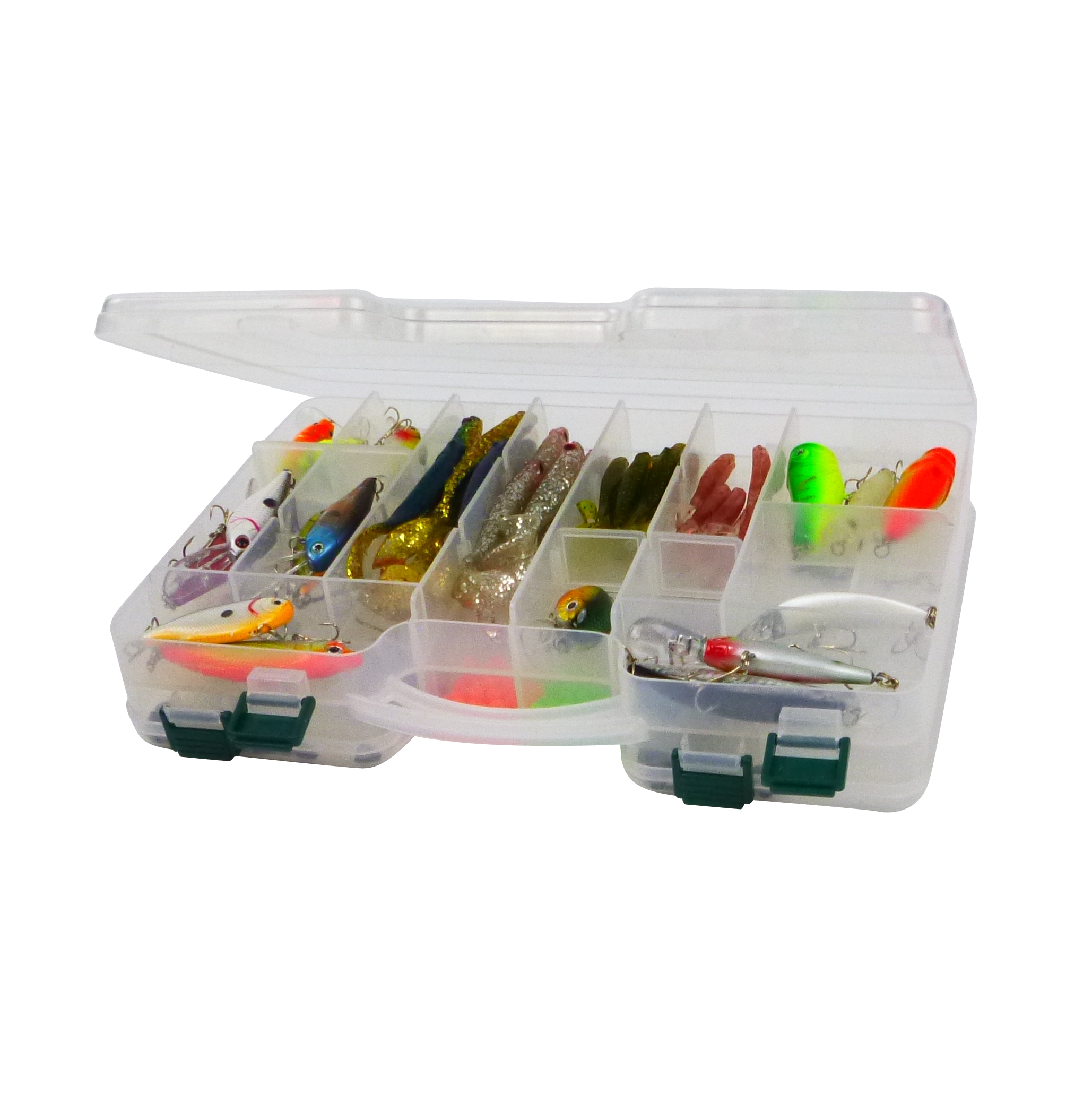 Rig Ezy 44 Compartment Double-sided Tackle Box. 295mmL x 210mmW x 6ommD view 2