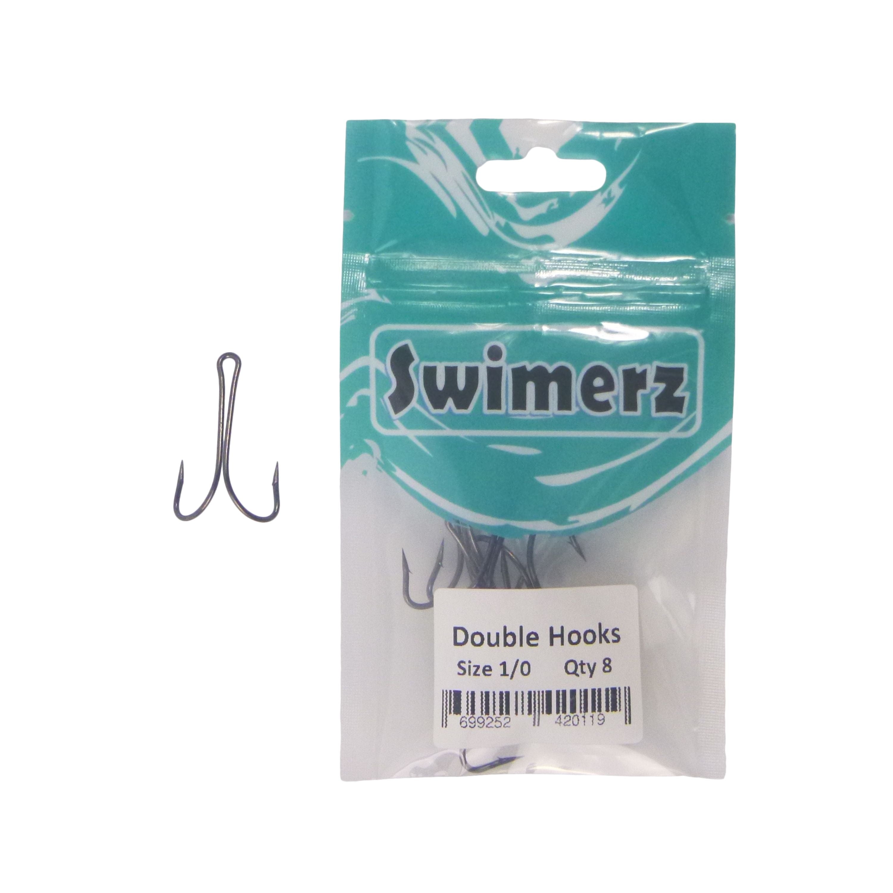 Swimerz Size 1/0 Extra Strong Double Hook 8 Pack view 2