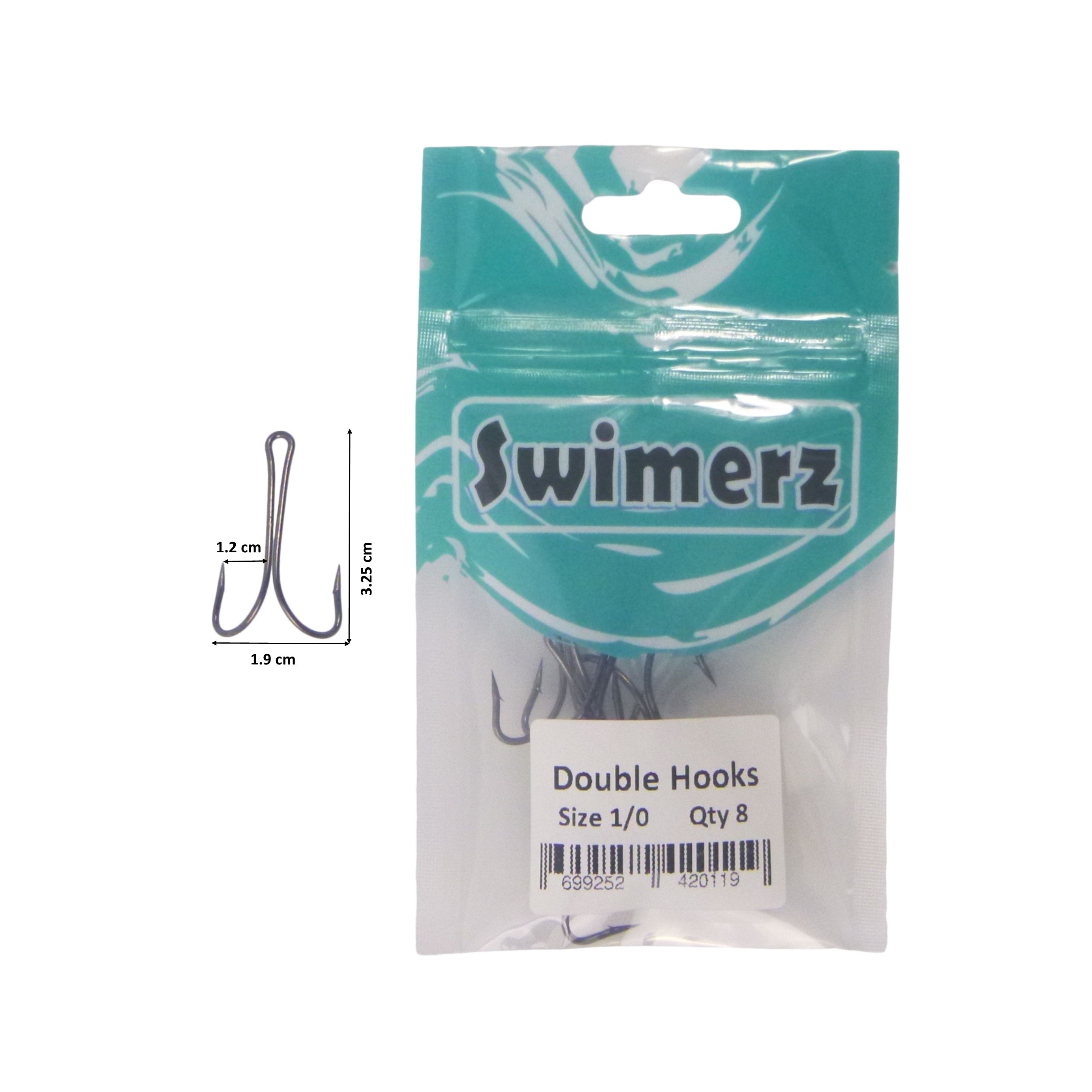 Swimerz Size 1/0 Extra Strong Double Hook 8 Pack view 3