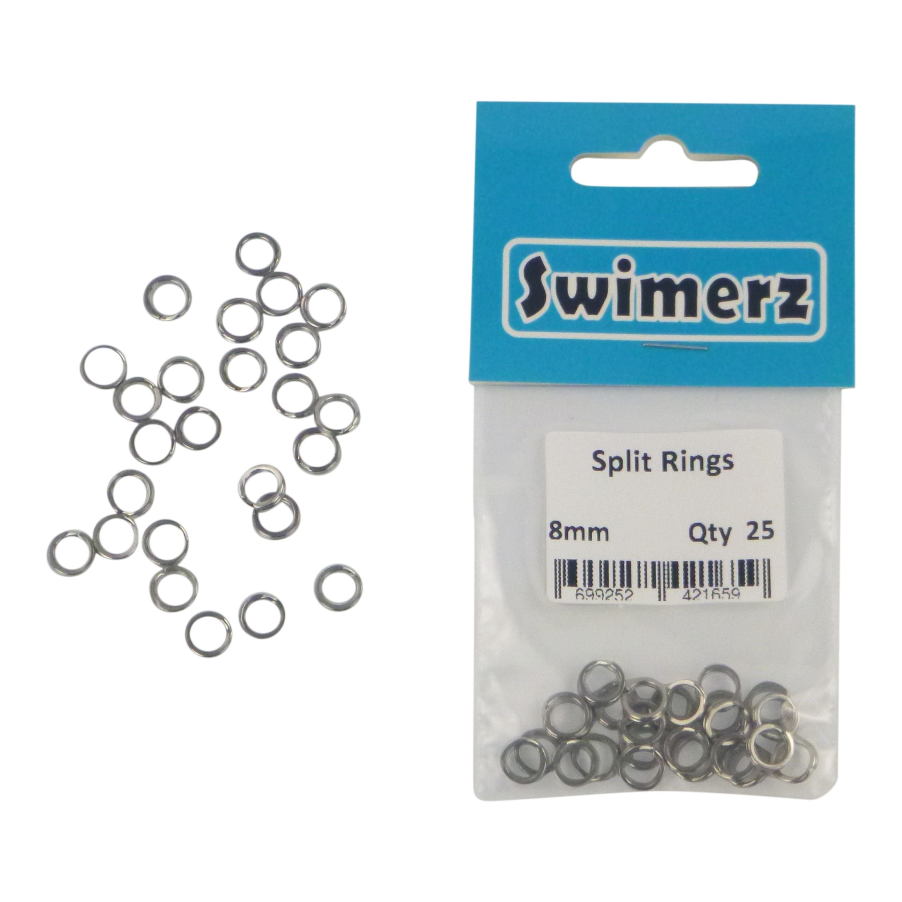 Swimerz 8mm Split Ring Stainless Steel, 25 Pack view 2