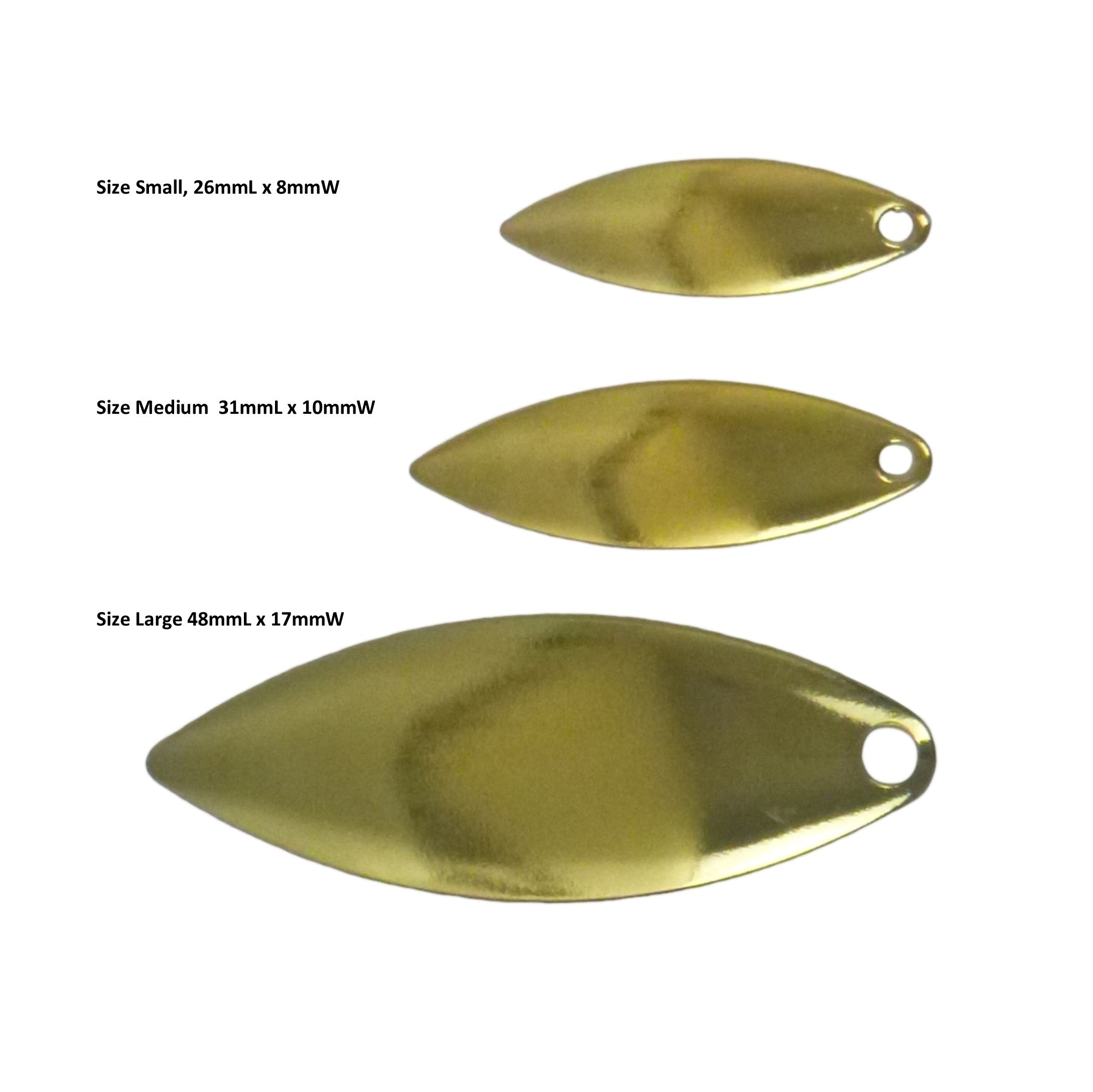 Artizan Smooth Willow Blade, Brass, 48mmL x 17mmW, Qty 5 view 2