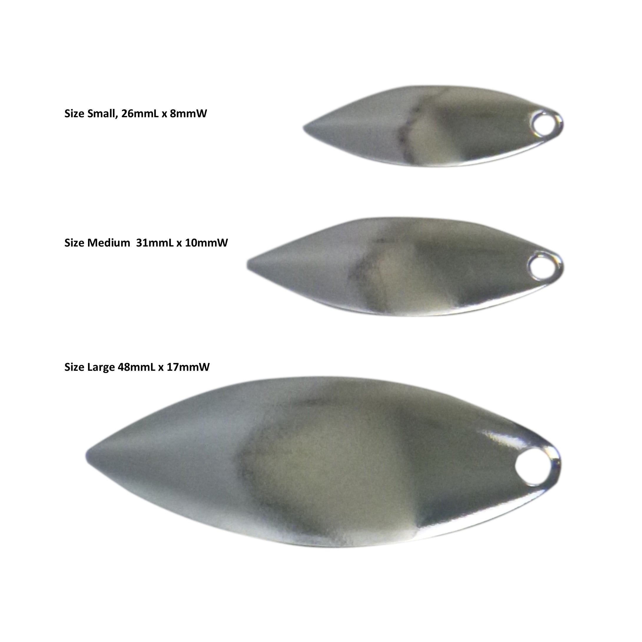 Artizan Smooth Willow Blade, Nickel, 31mmL x 10mmW, Qty 5 view 2
