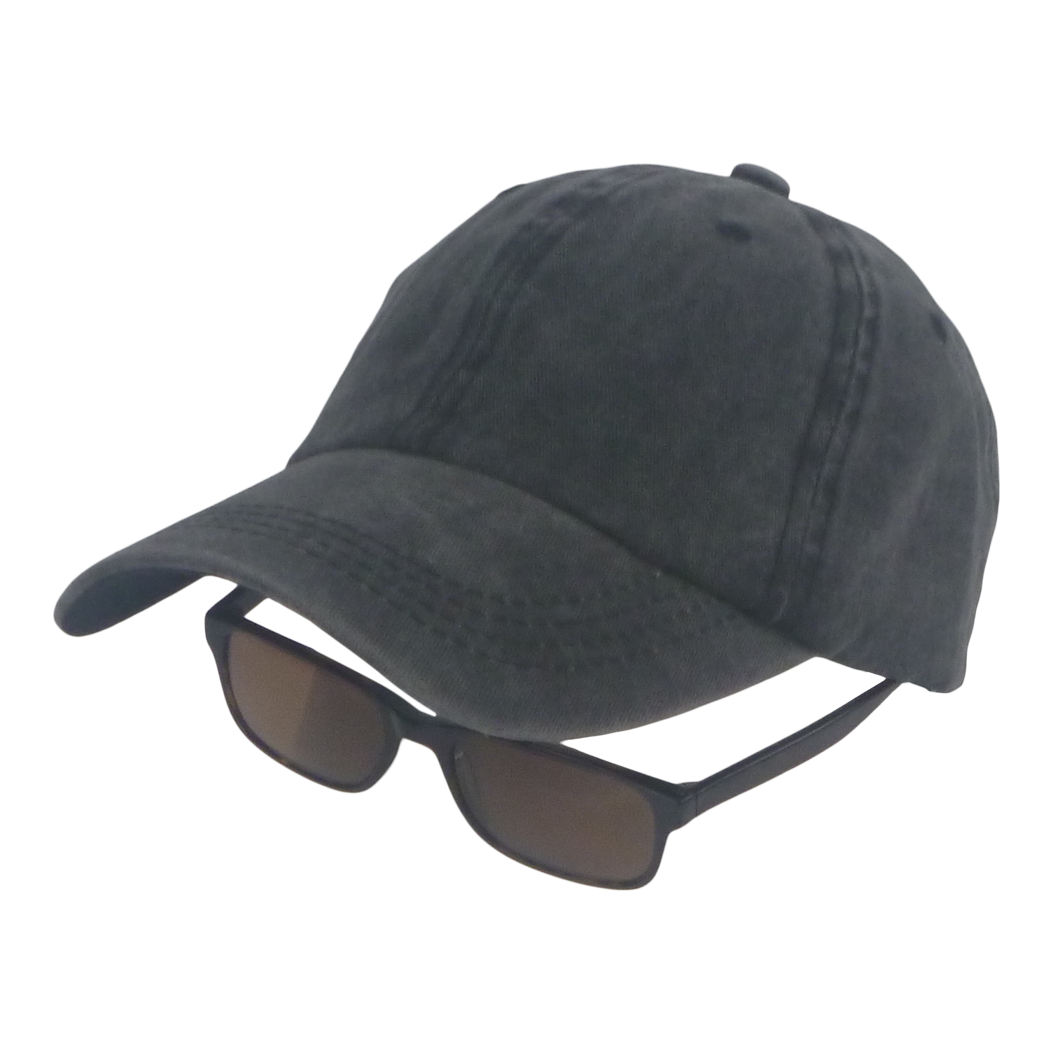 BSTC 6-Panel Baseball Cap, Distressed Cotton, Charcoal view 2