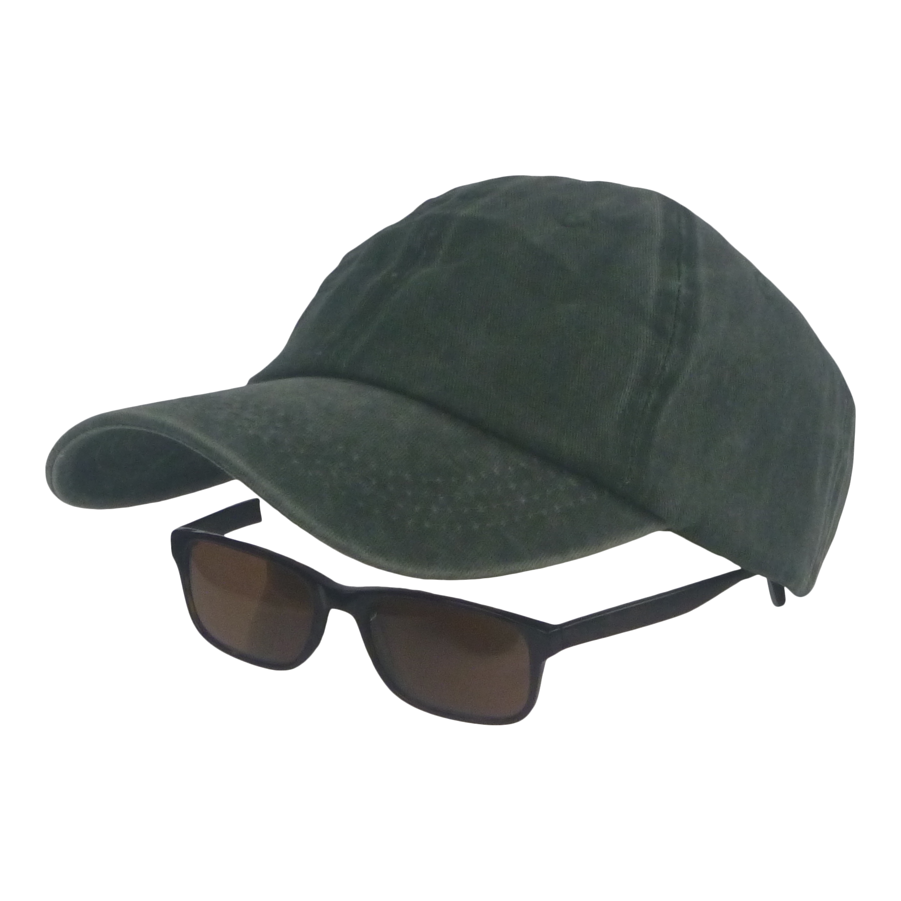 BSTC 6-Panel Baseball Cap, Distressed Cotton, Green view 2