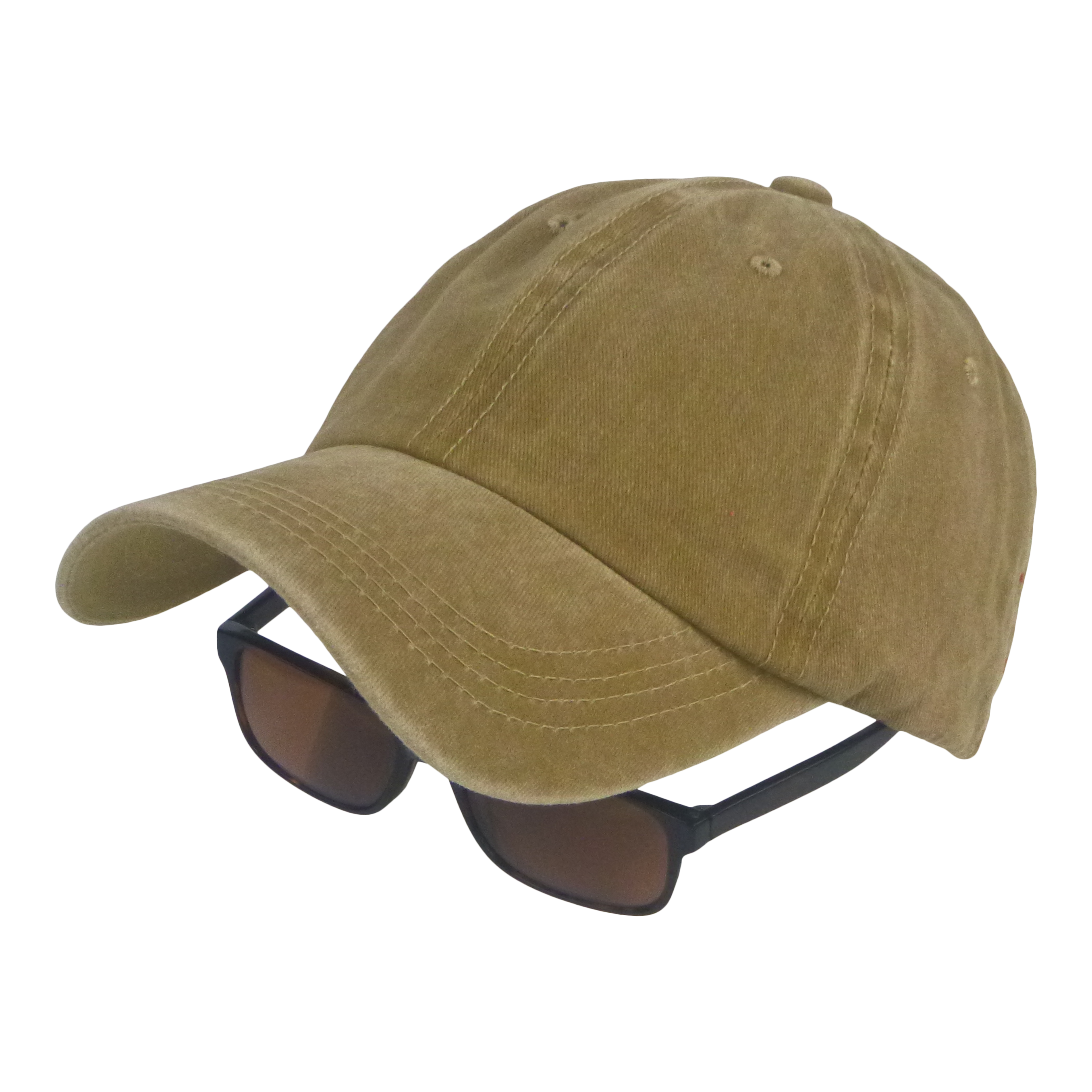 BSTC 6-Panel Baseball Cap, Distressed Cotton, Tan view 2