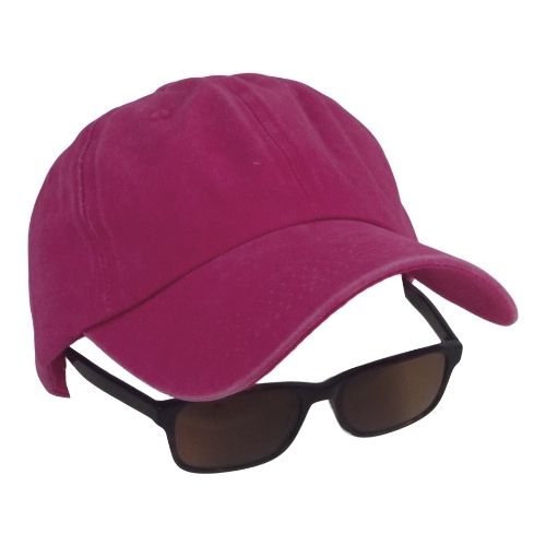 BSTC 6-Panel Baseball Cap, Distressed Cotton, Hot Pink view 2