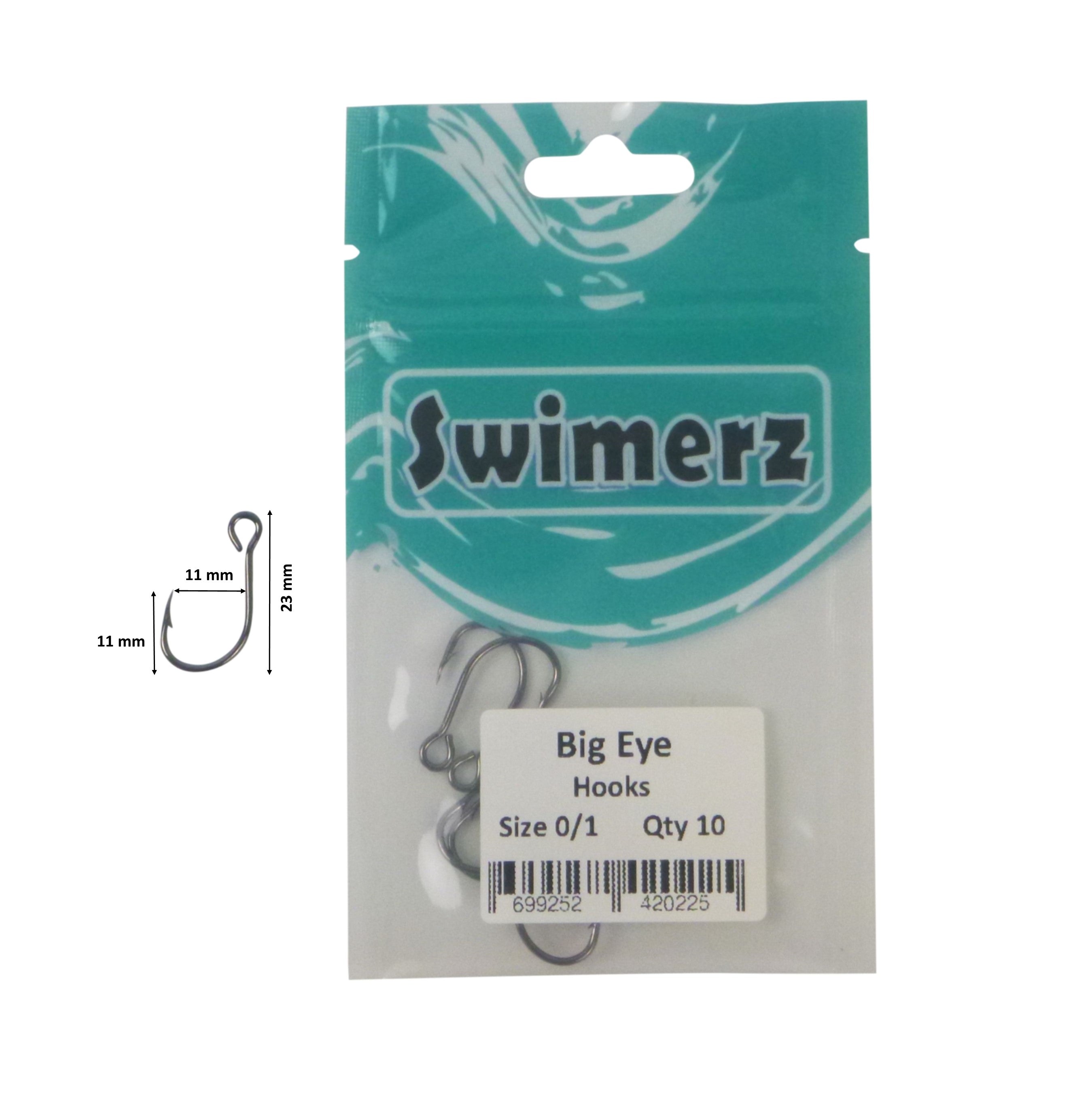 Swimerz Big Eye Inline Lure Hooks, Size 1, 10 Pack view 3