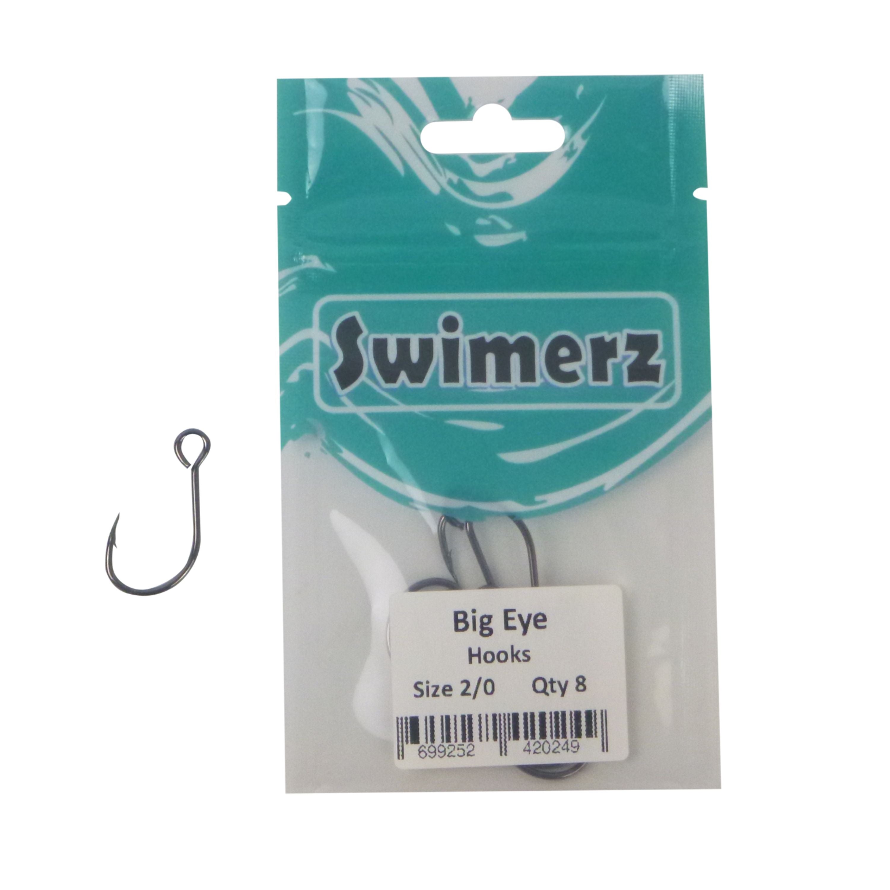 Swimerz Big Eye Inline Lure Hooks, Size 2/0, 8 Pack view 2
