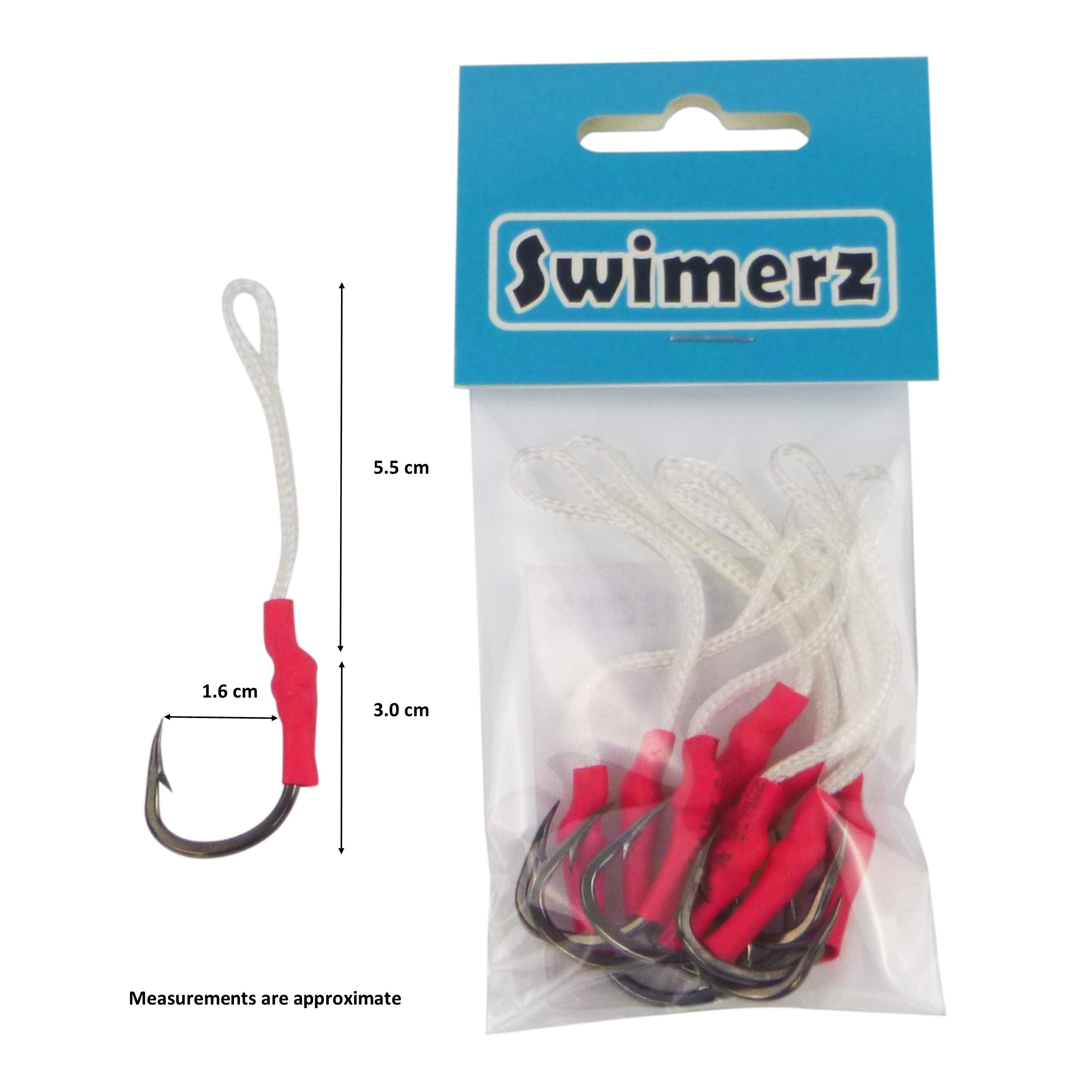 Swimerz 3/0 Single Assist Hooks, 8 pack view 2