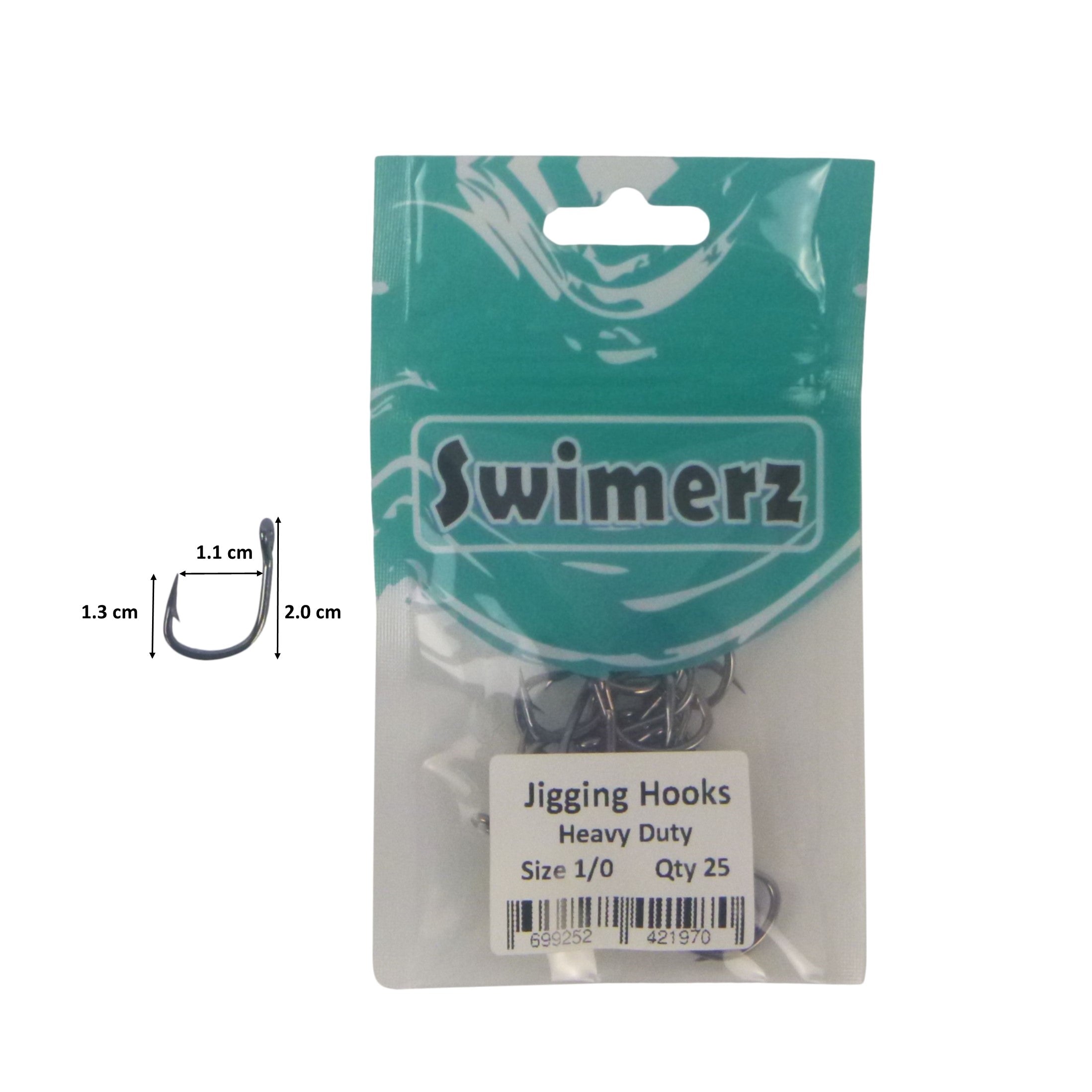Swimerz 1/0 Heavy Duty Jigging Hooks 25 pack view 3