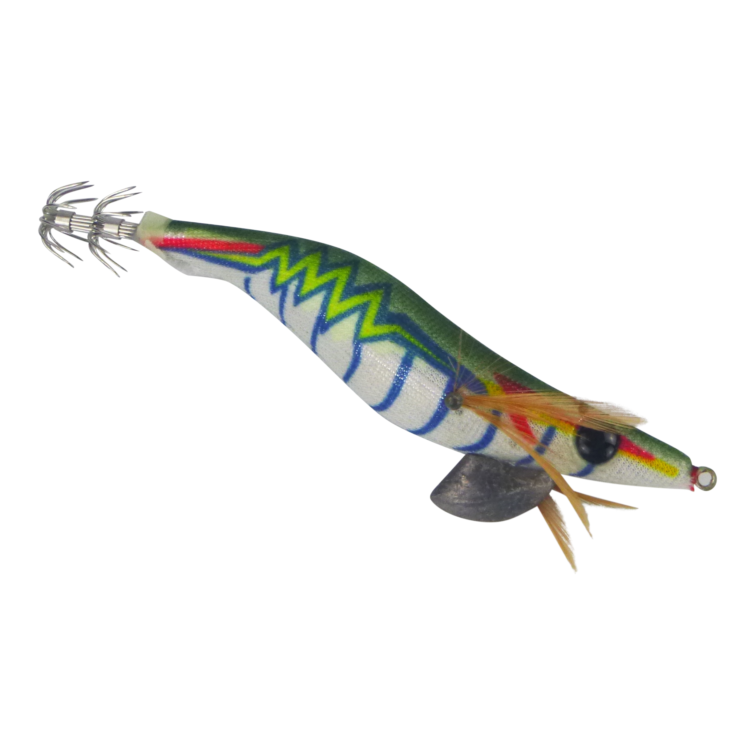 Finesse Rumoika Squid Jig, Green Prawn, size 3.5, 2 pack