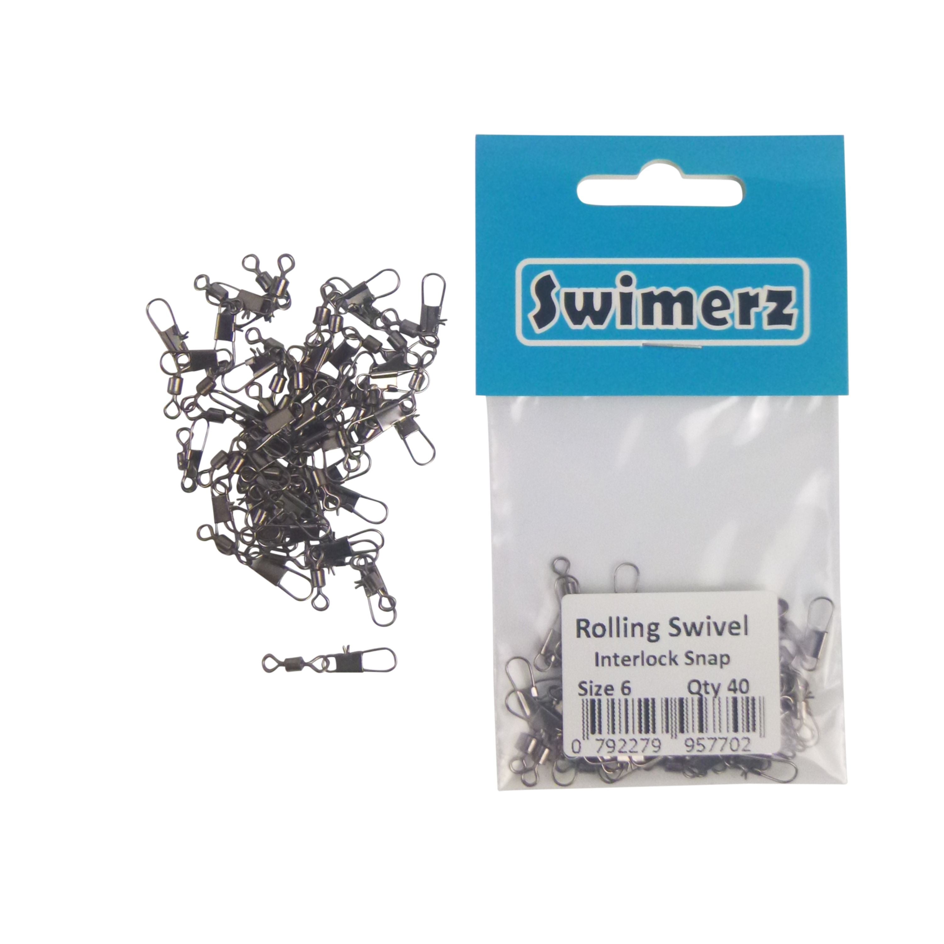 Swimerz Rolling Swivel w Interlock Snap, Size 6, 40 pack view 3