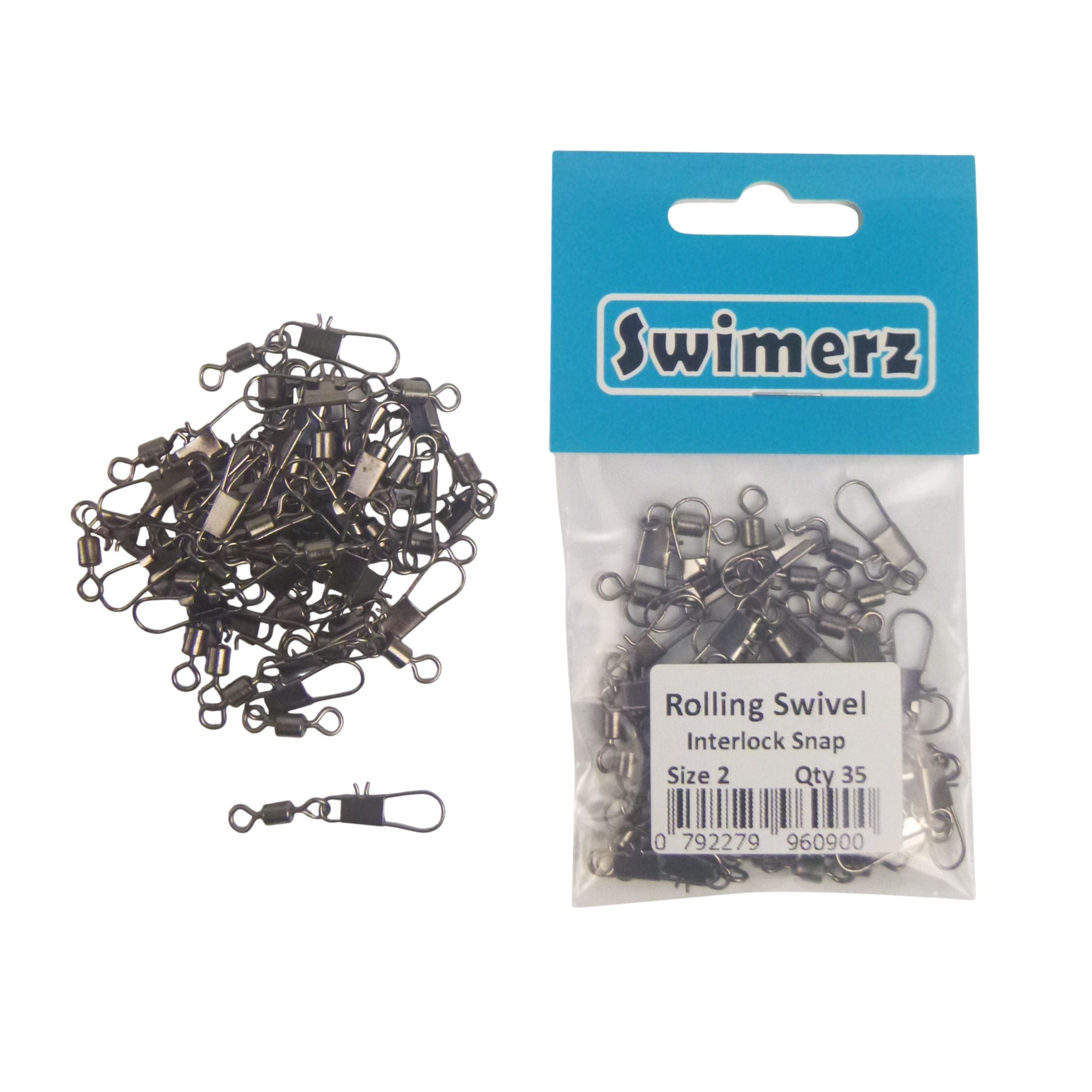 Swimerz Rolling Swivel w Interlock Snap, Size 2, 35 pack view 3