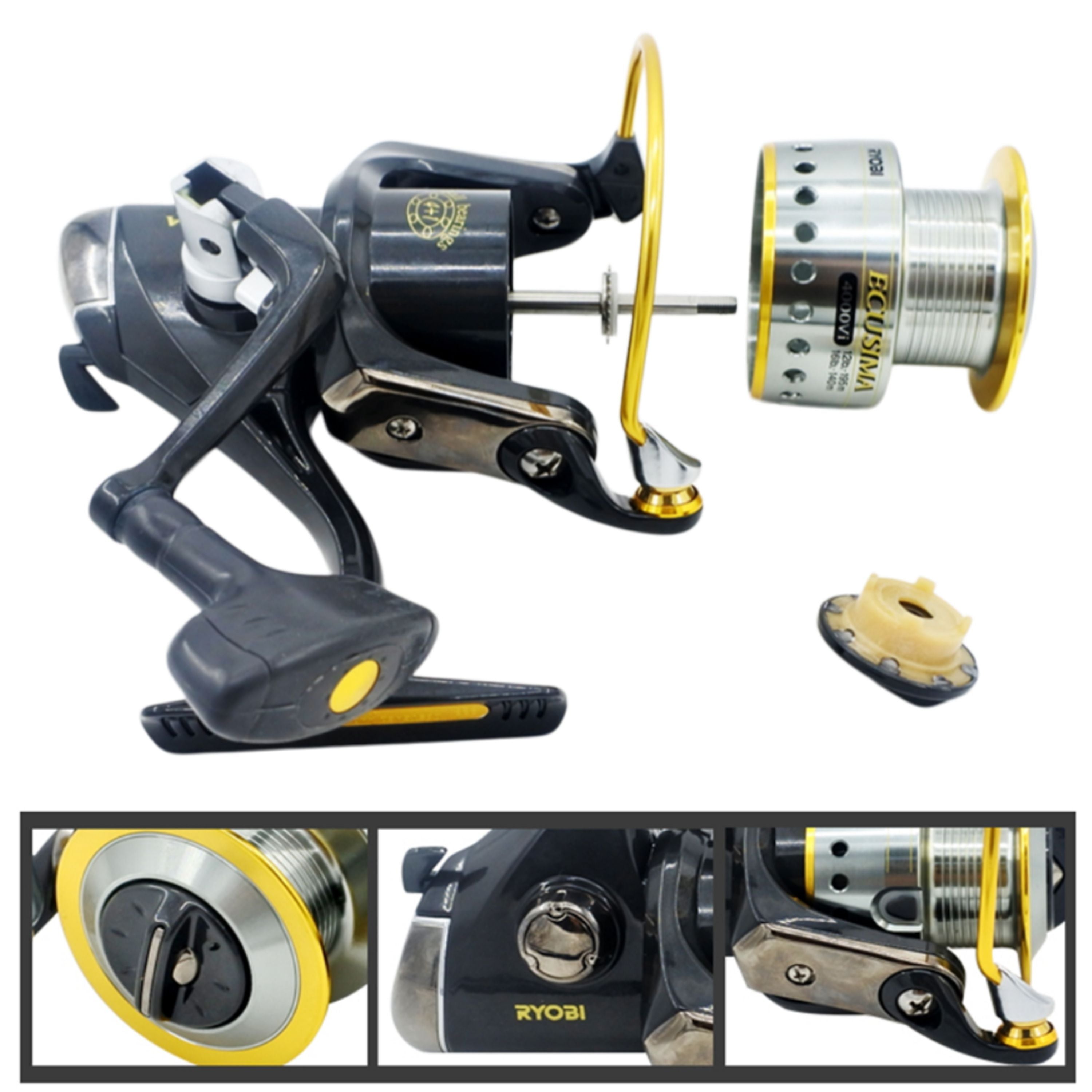 Ryobi Ecusima 2000 Spinning Reel, 5:1:1 Fast Retrieve 4+1 BB view 3